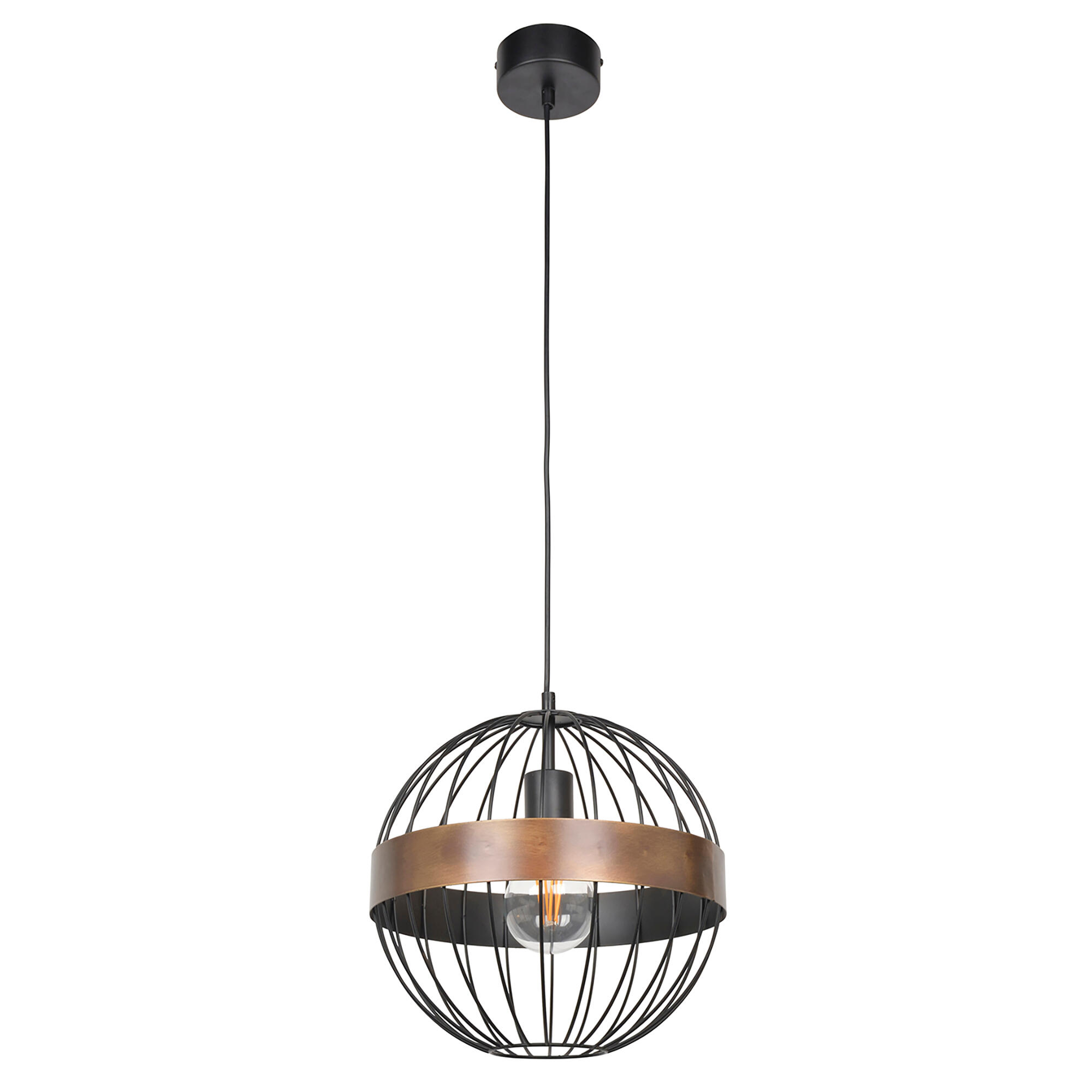 Lámpara de techo raw 1 luces e27 30 cm naranja