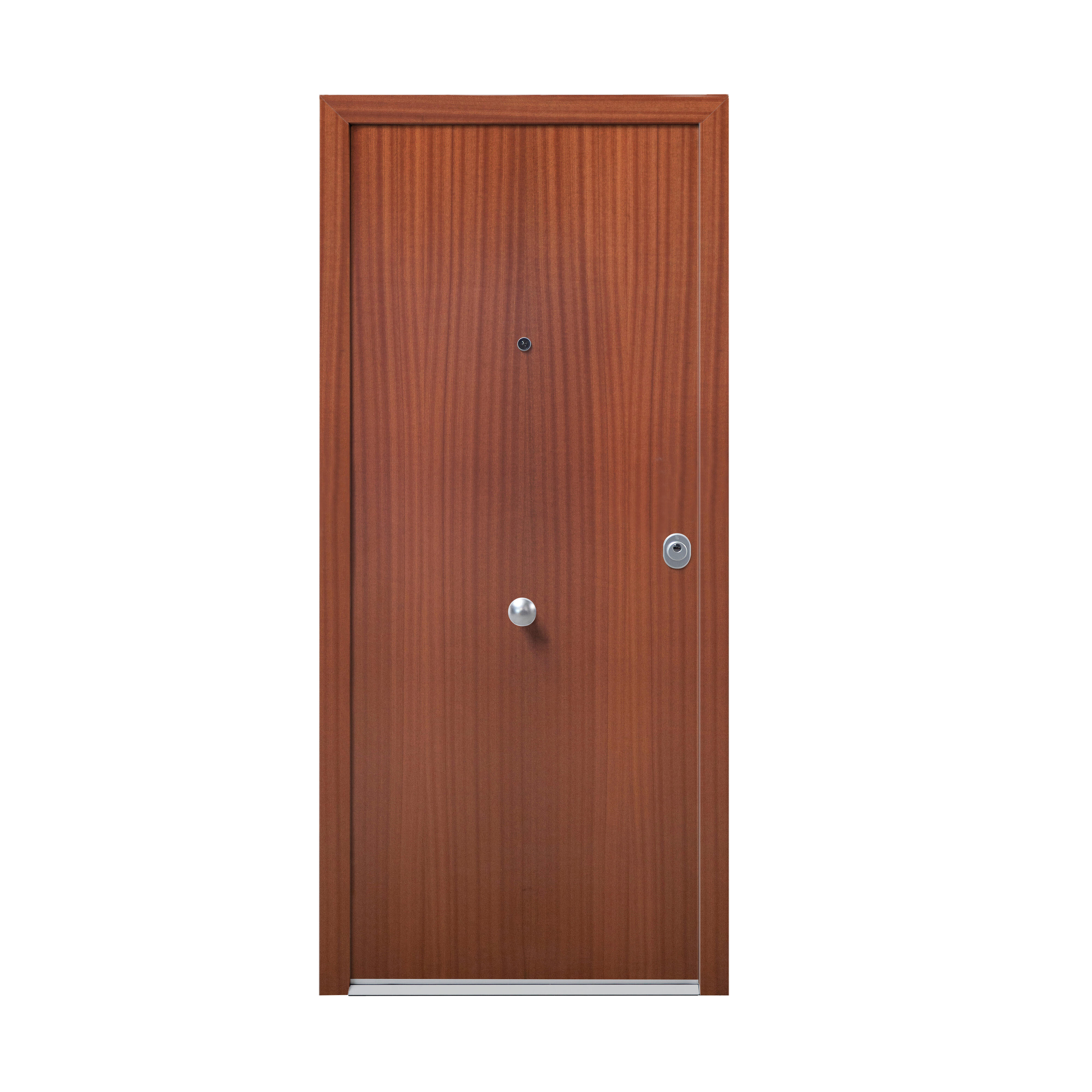 Puerta de entrada acorazada serie Silver 1,0 liso sapelly / interior liso blanco apertura izquierda 208x90.3cm - 14