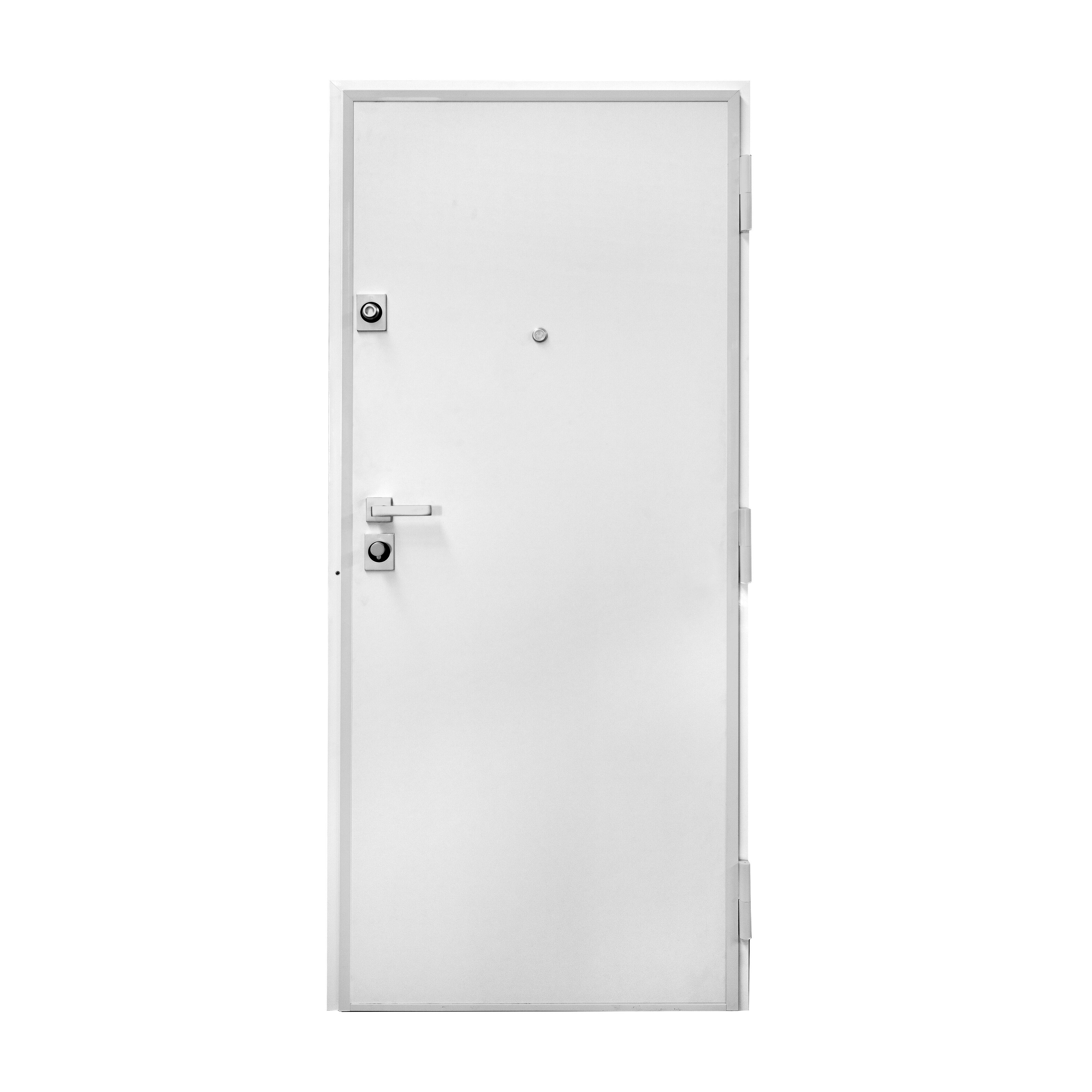 Puerta de entrada acorazada serie Silver 1,0 liso sapelly / interior liso blanco apertura izquierda 208x90.3cm - 3