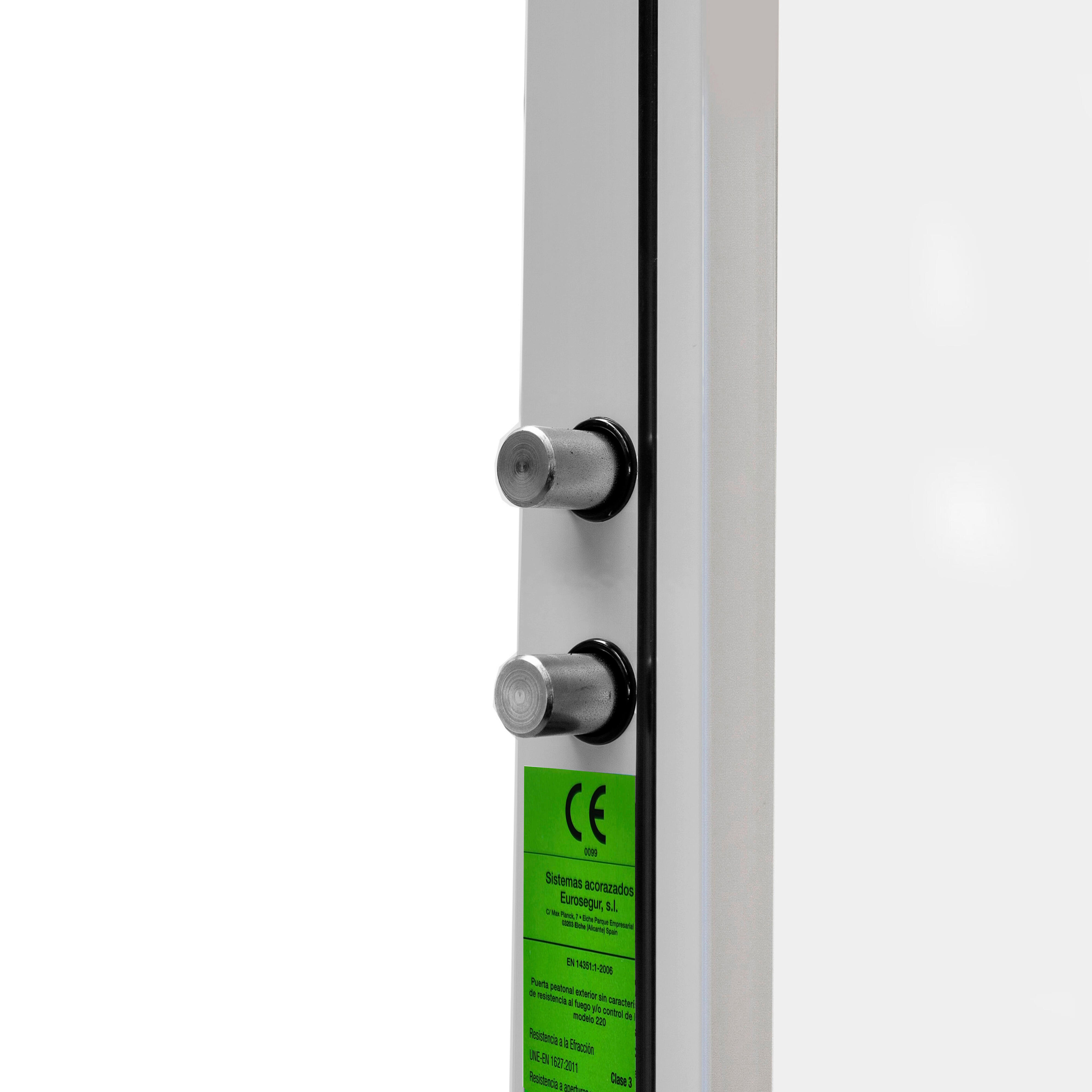 Puerta de entrada acorazada serie Silver 1,0 liso sapelly / interior liso blanco apertura izquierda 208x90.3cm - 17