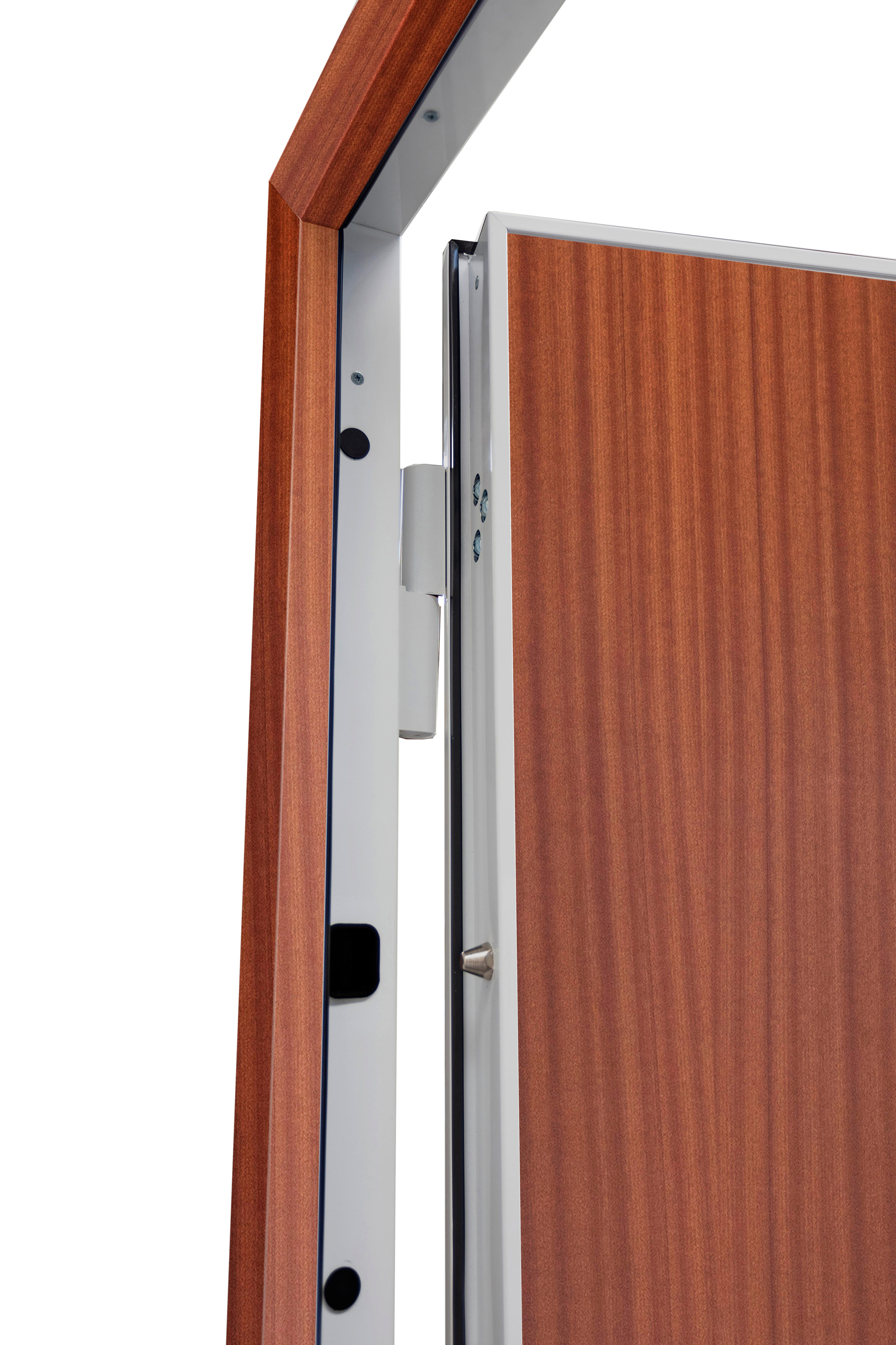 Puerta de entrada acorazada serie Silver 1,0 liso sapelly / interior liso blanco apertura izquierda 208x90.3cm - 15