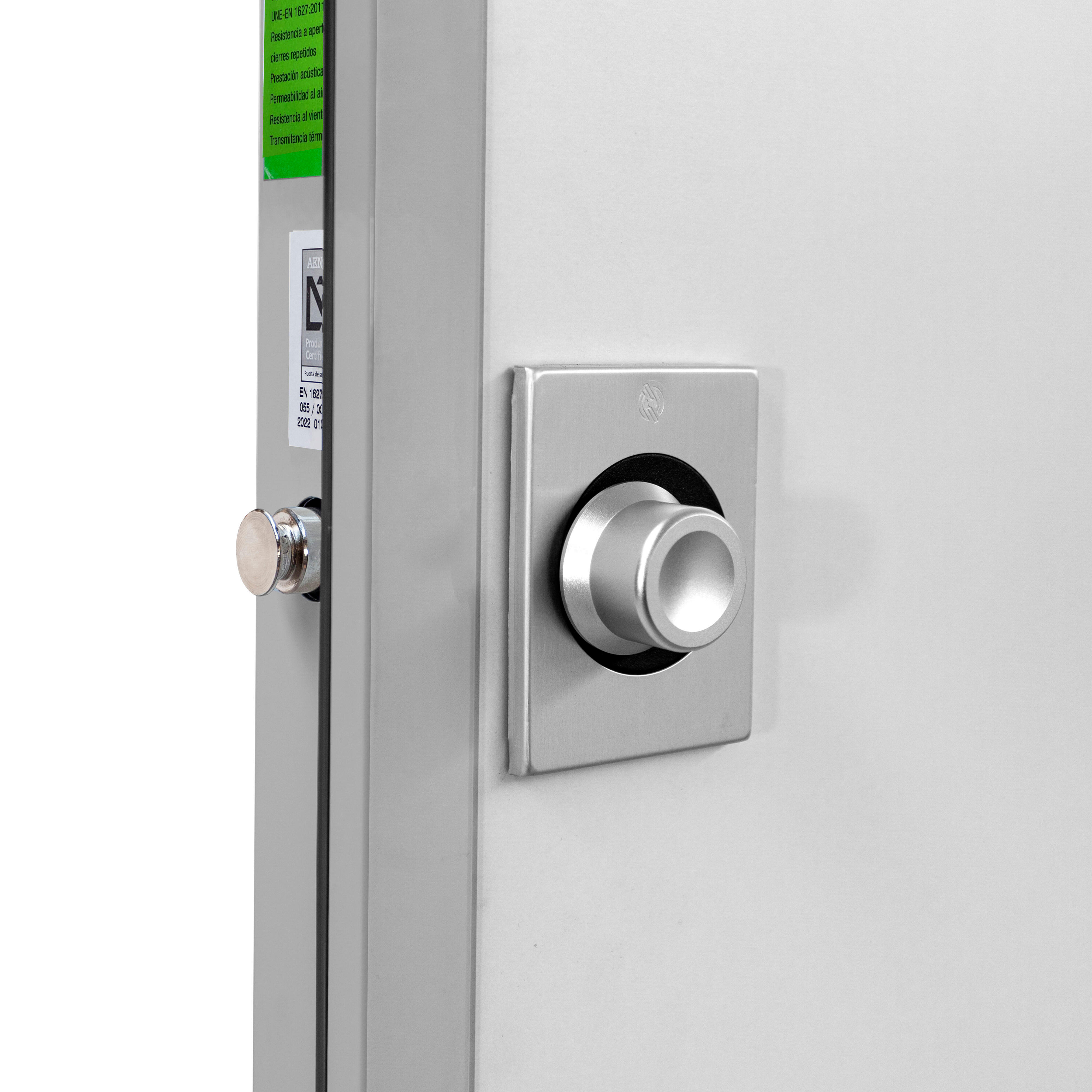 Puerta de entrada acorazada serie Silver 1,0 liso sapelly / interior liso blanco apertura izquierda 208x90.3cm - 10