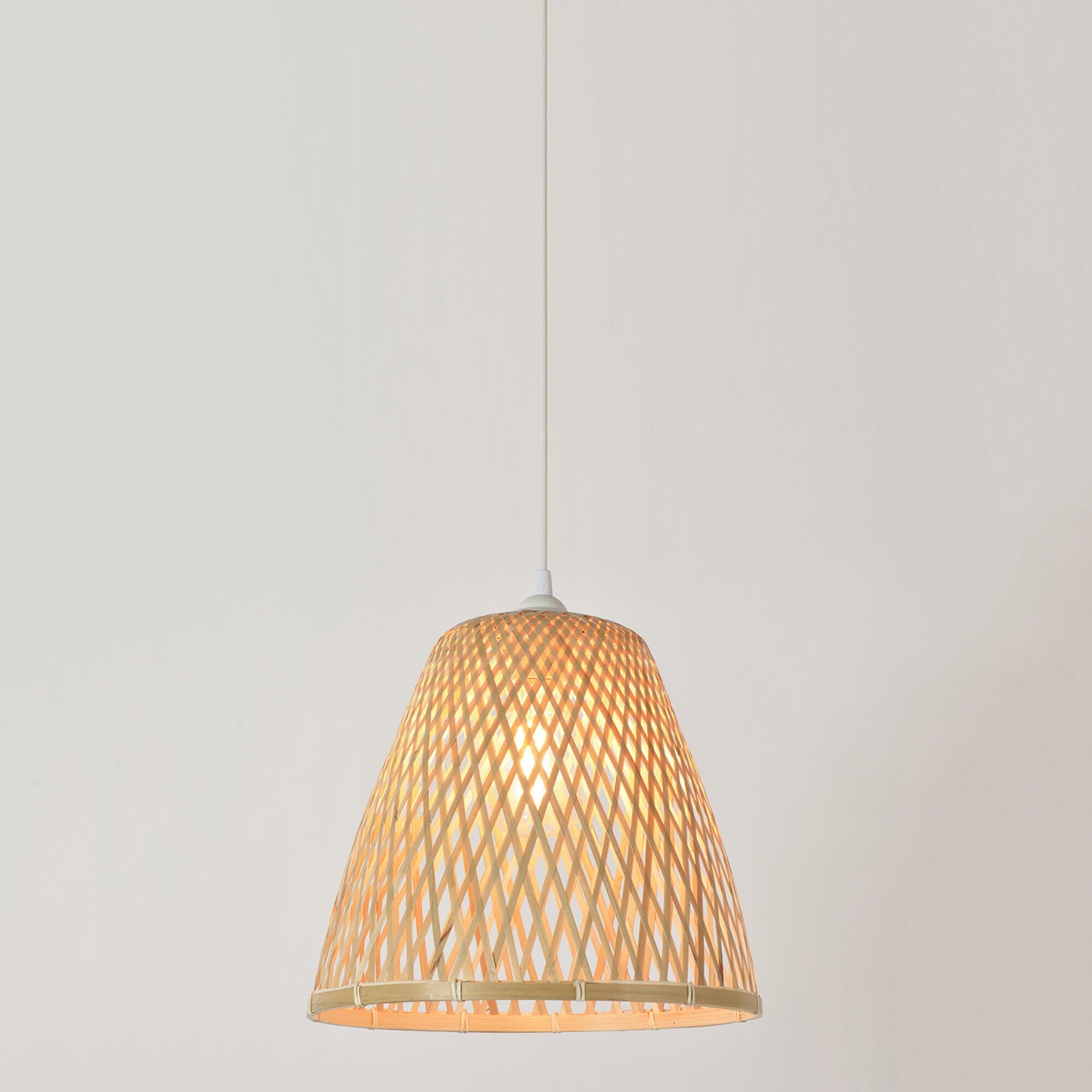 Lámpara de techo colgante de bambú marrón 1 luz E27 Kami 30 cm y altura regulable - 6