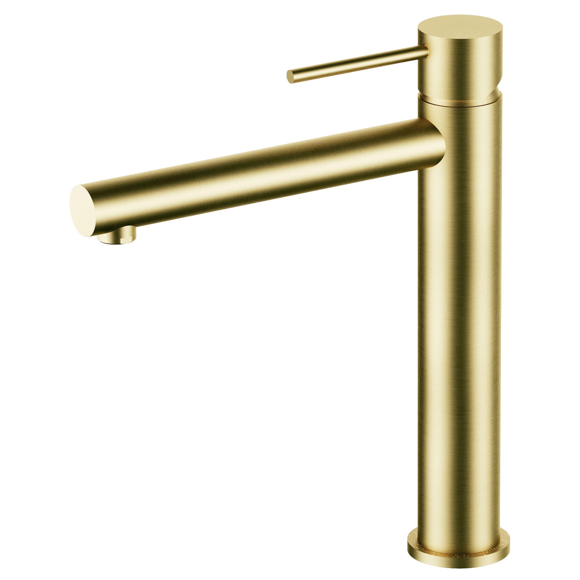 Grifo de lavabo caño alto monomando essebagno envol oro cepillado