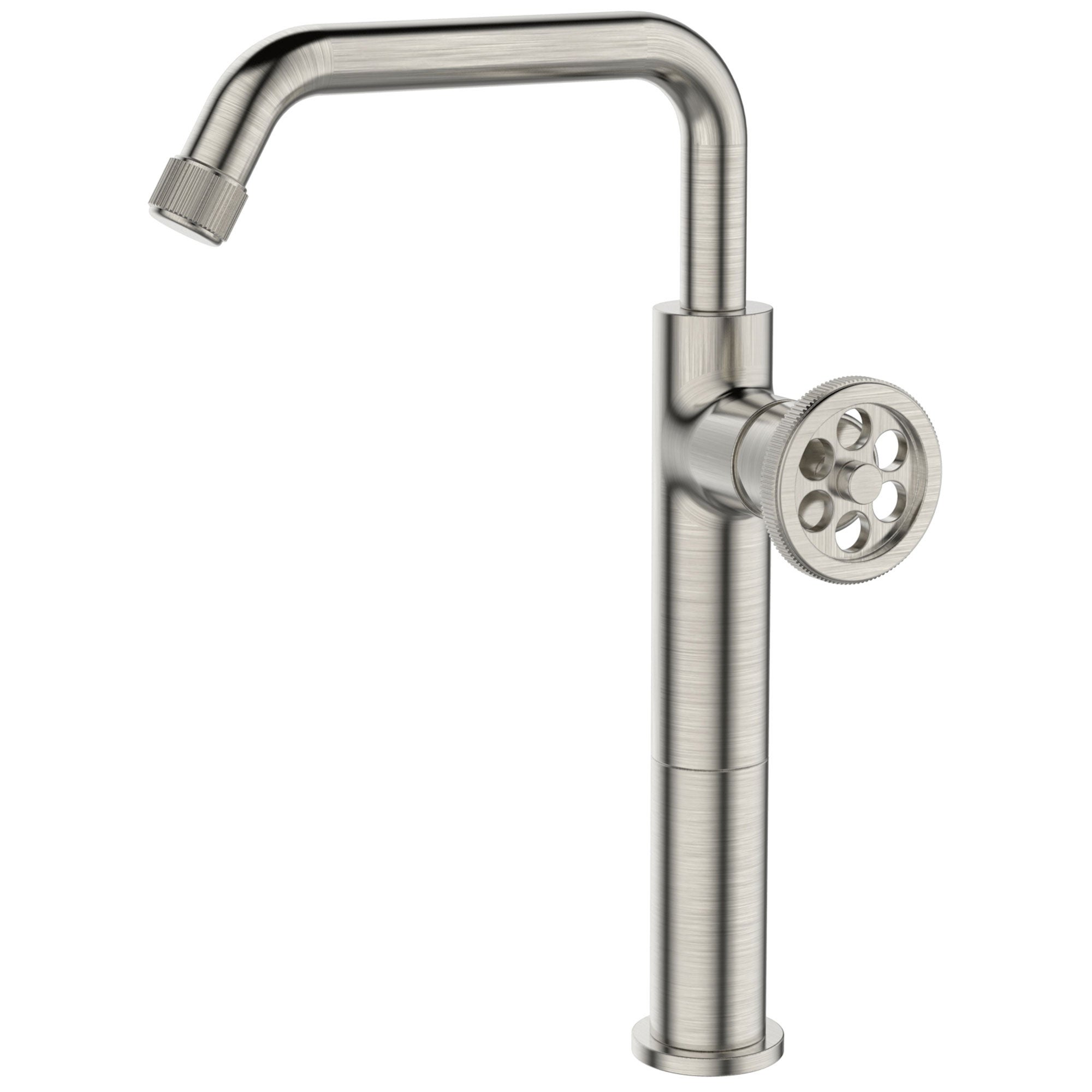 Grifo lavabo caño alto monomando essebagno acero inoxidable cepillado
