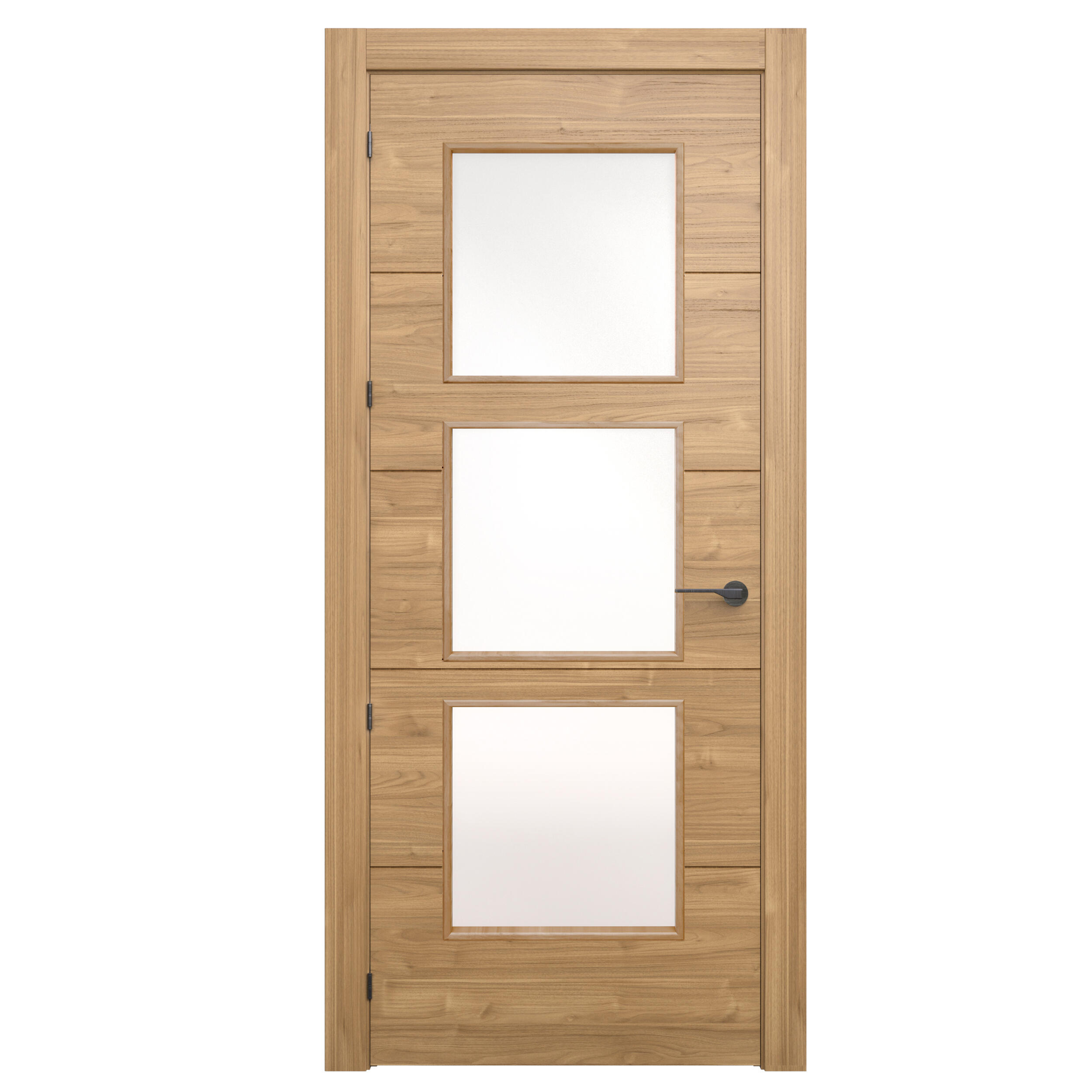 Puerta interior abatible berna slow nogal line plus apertura dcha cristal 62.5