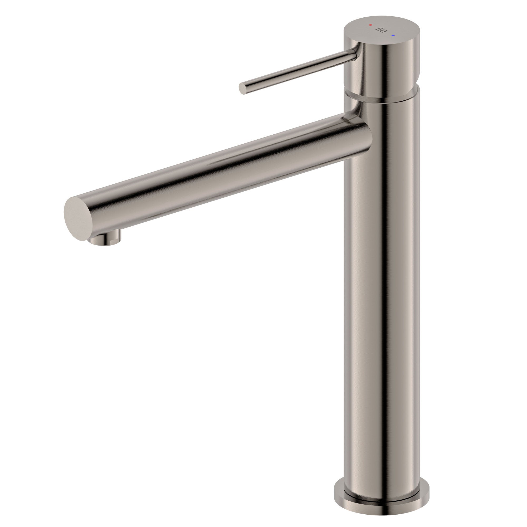 Grifo lavabo caño alto monomando essebagno envol aspecto acero inoxidable cepil