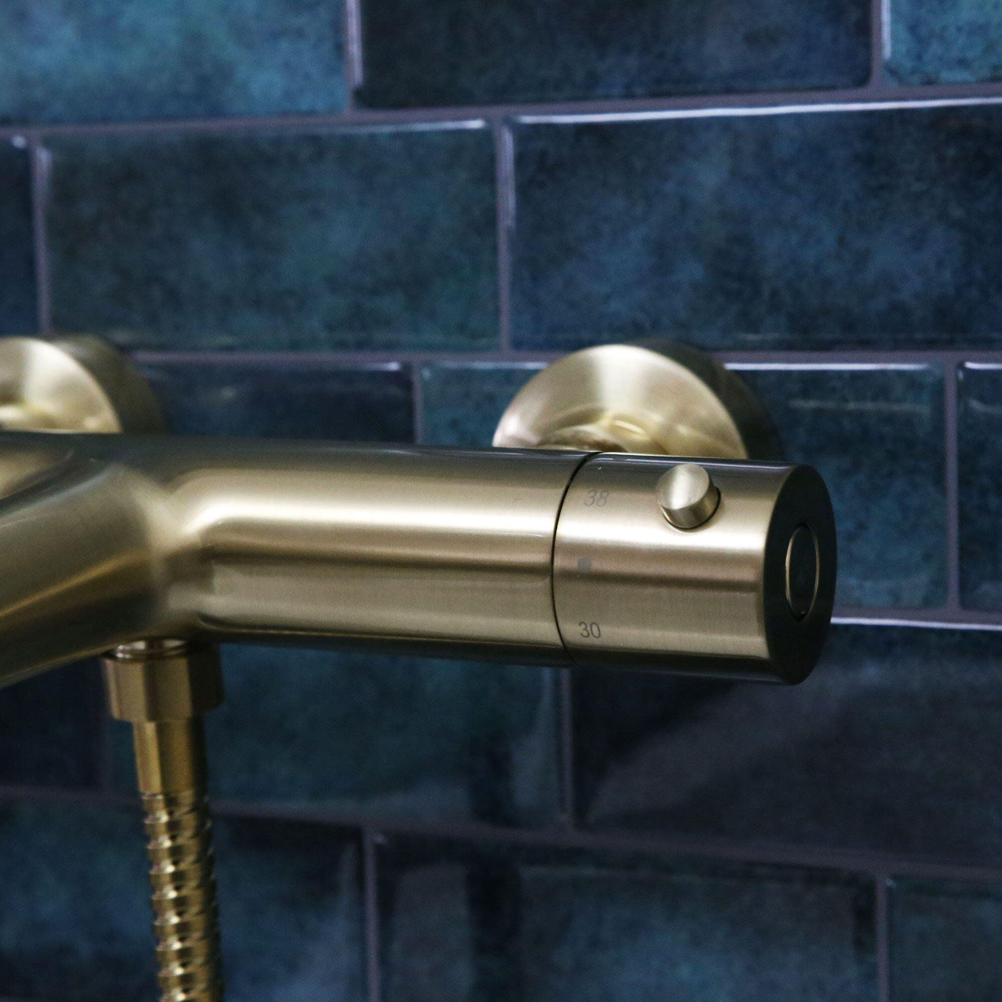 Grifo de bañera termostático ESSEBAGNO envol oro satinado Antical Latón - 8