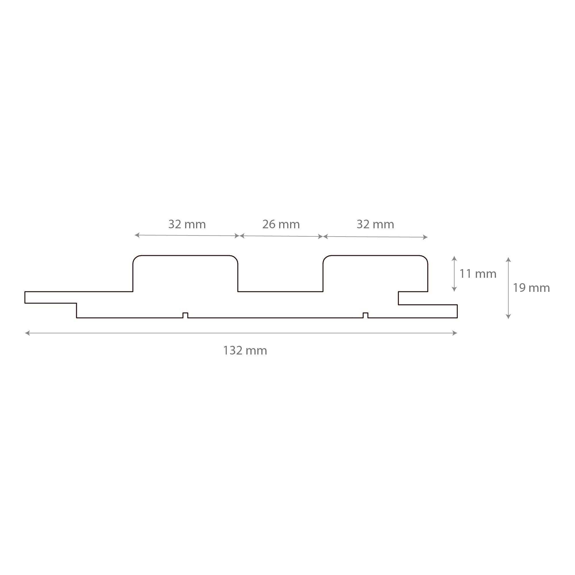 Pack de 30 lamas de revestimiento de pared palillería efecto 3D MDF Novo crudo personalizable de 260x13,2 cm - 6