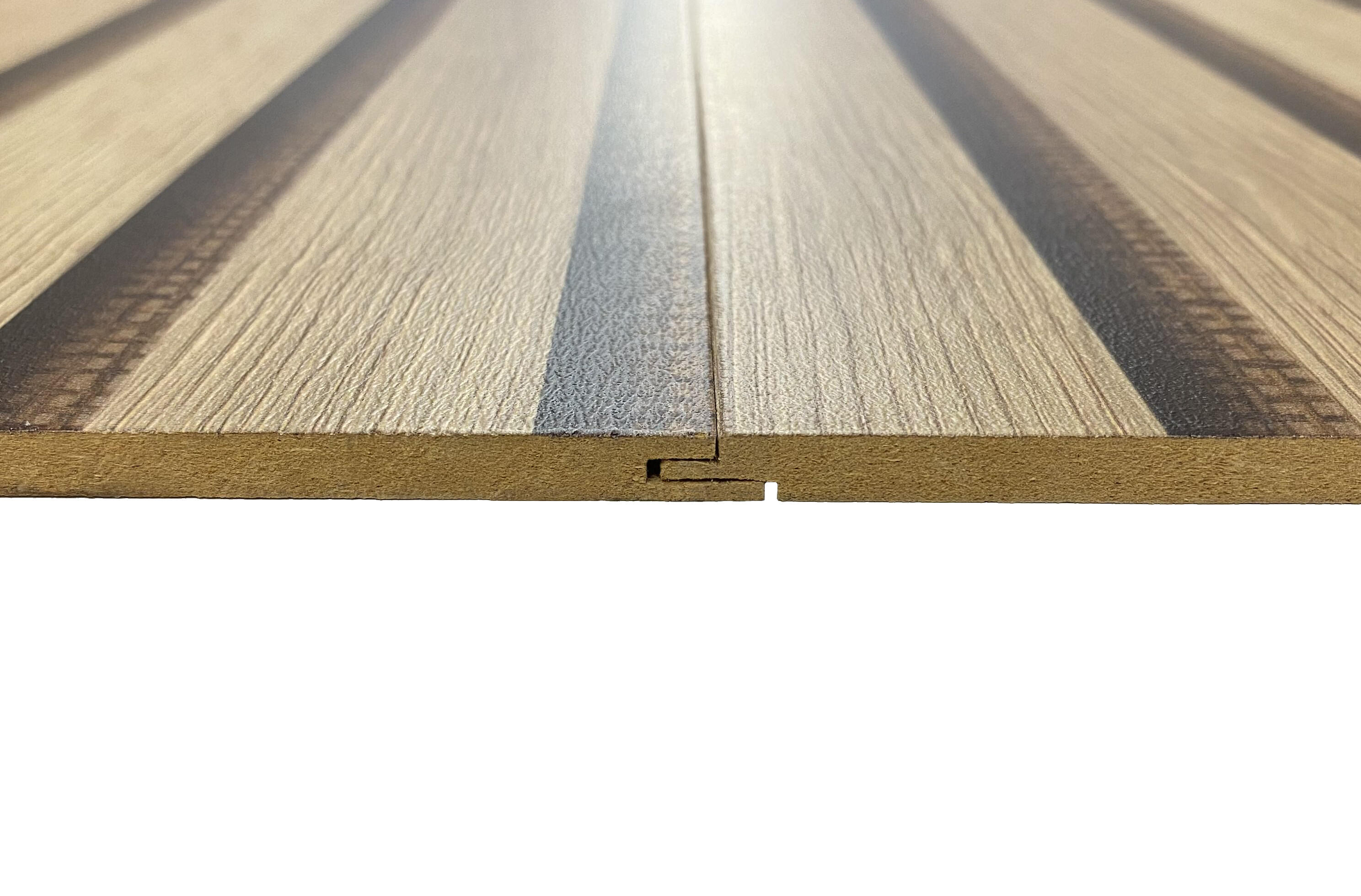 Revestimiento de pared palillería efecto 3D MDF Yute color roble/negro 260X32 cm - 3