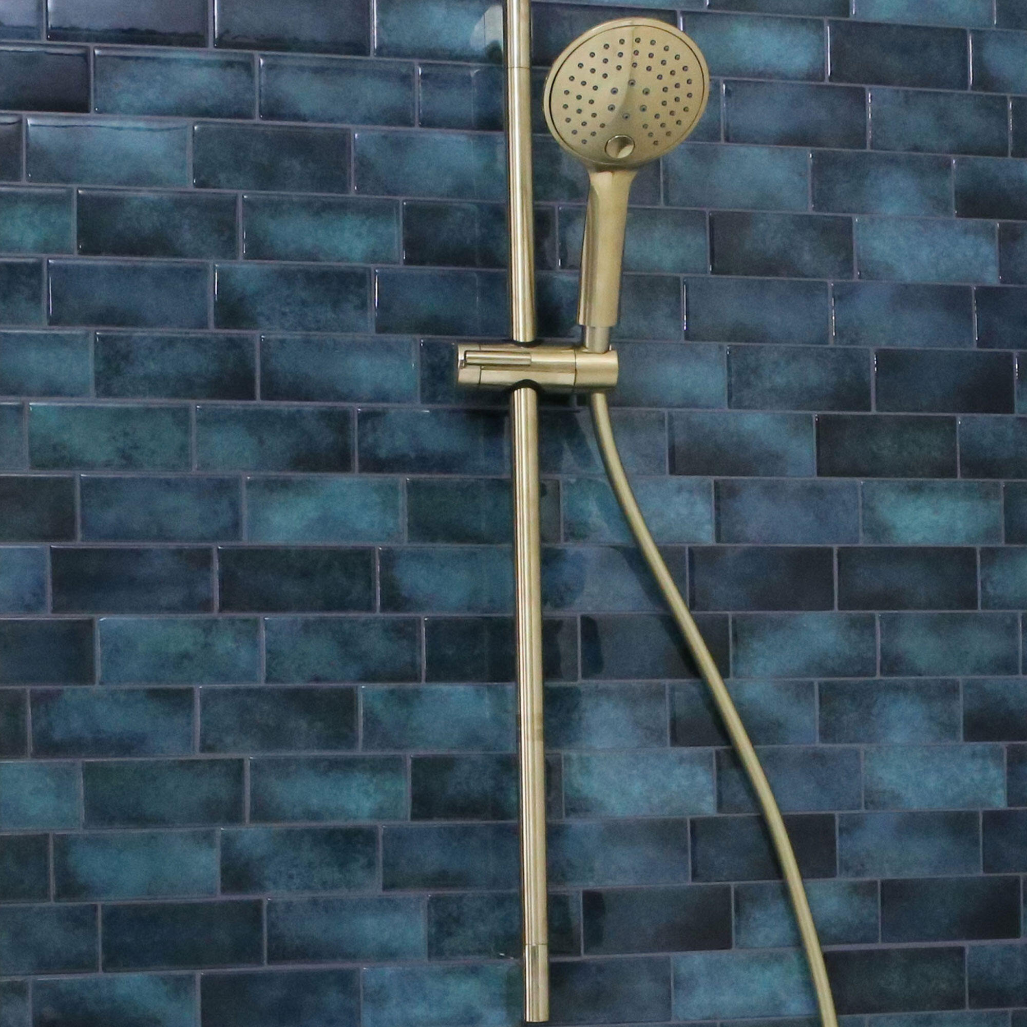 Alcachofa de ducha + flexo + barra ESSEBAGNO Envol oro con 3 funciones - 7