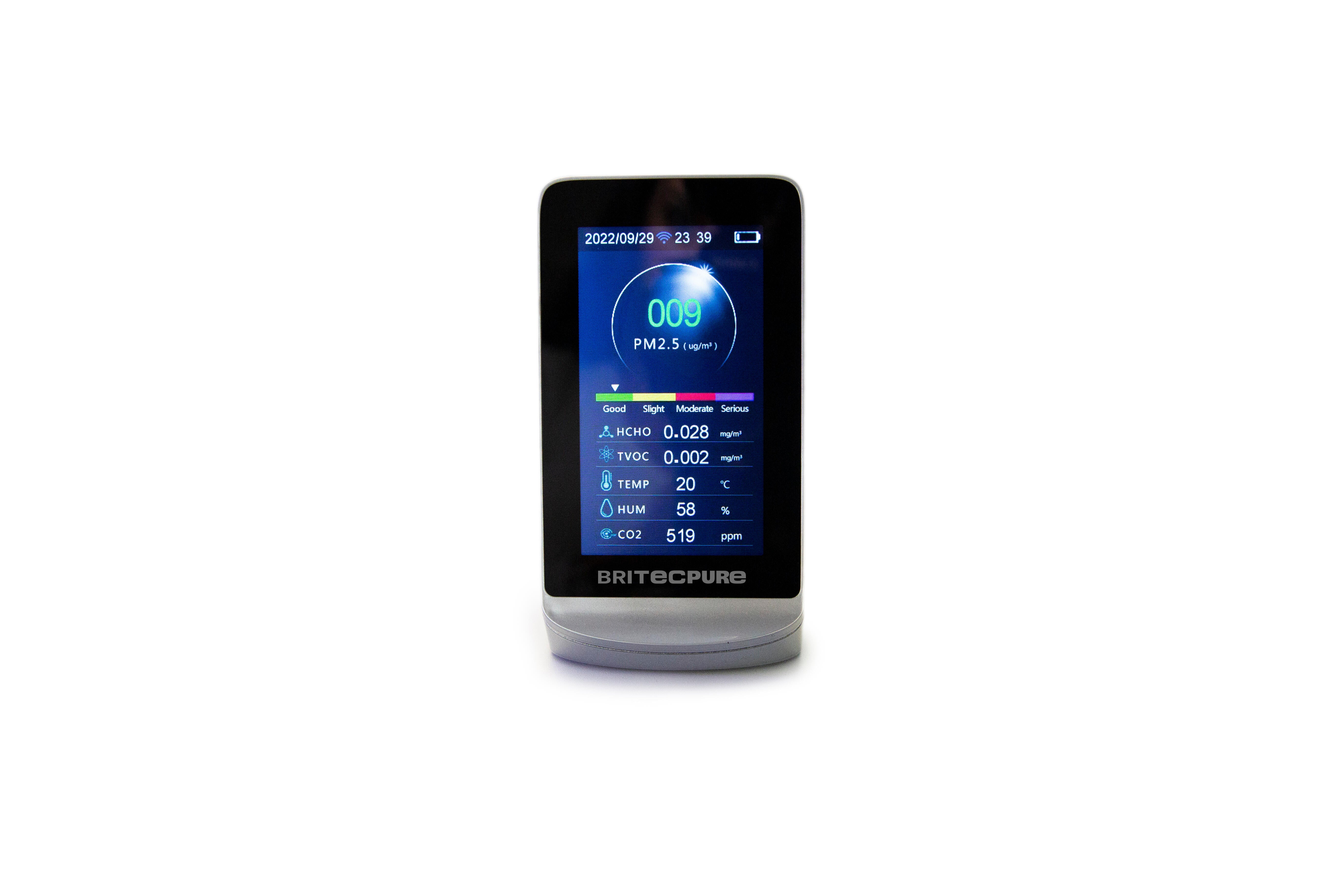 Detector de co2 y aire britec btc72b con wifi