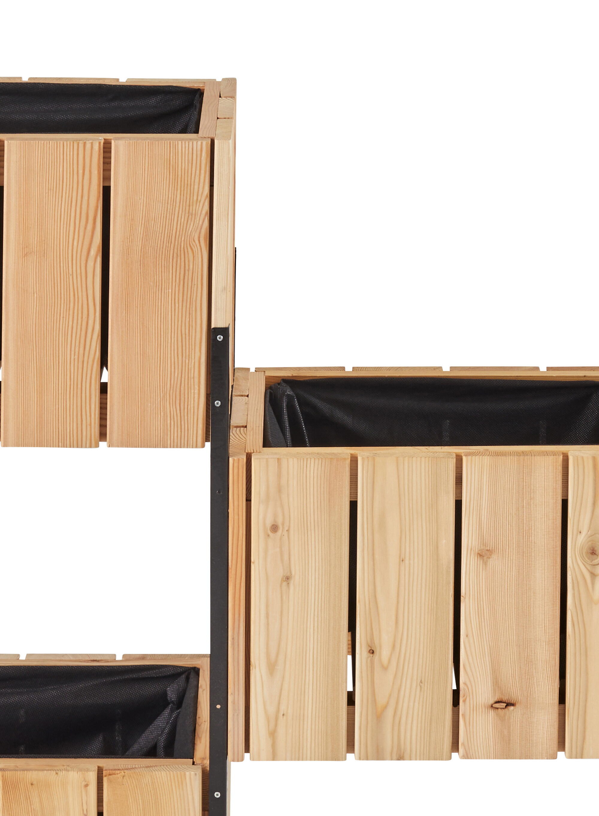 Juego de jardinera y soporte de madera Balcón beige 82x28x86 cm - 9
