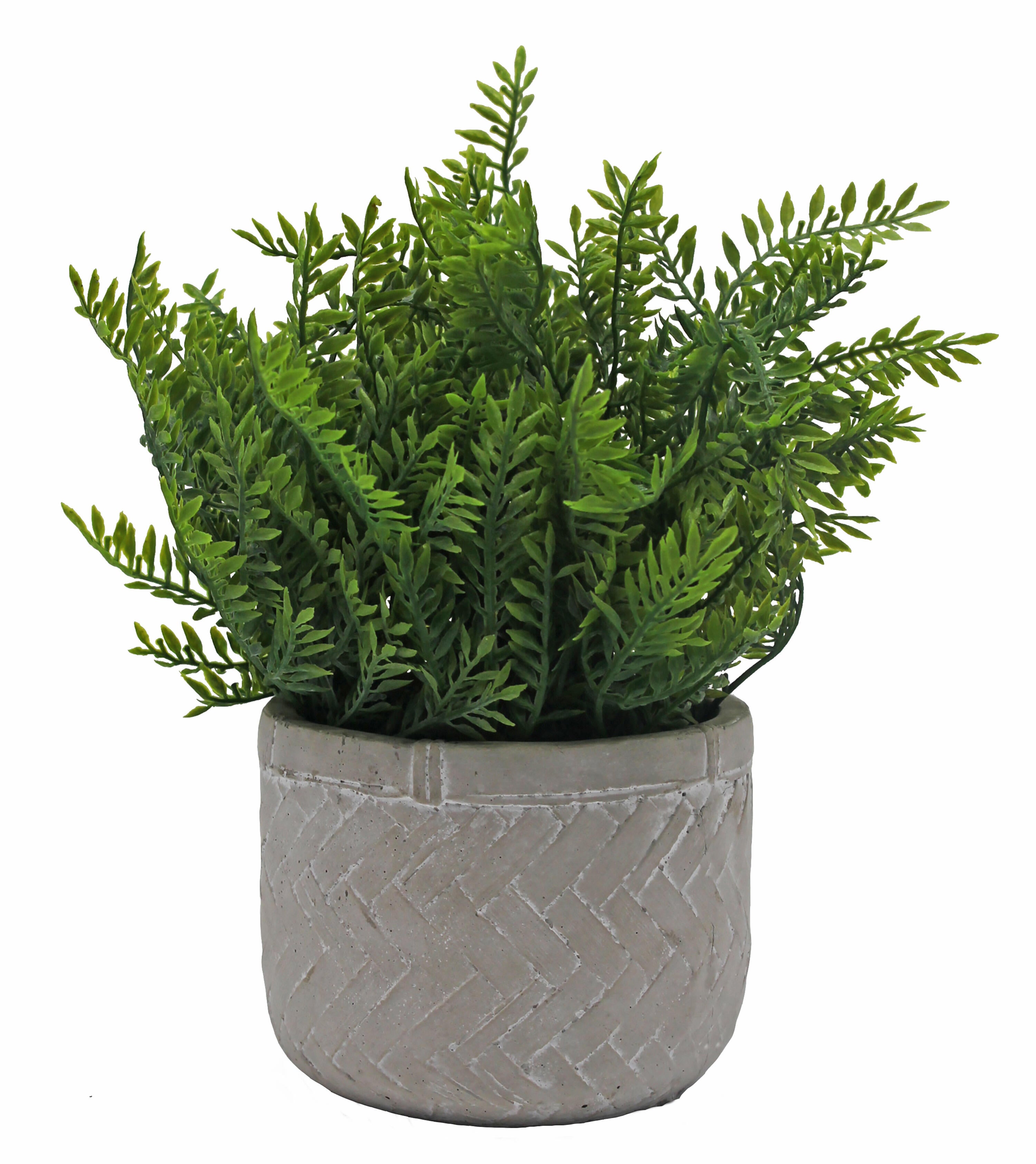 Planta artificial hierbas cemento de 26 cm de altura en maceta de 11 cm