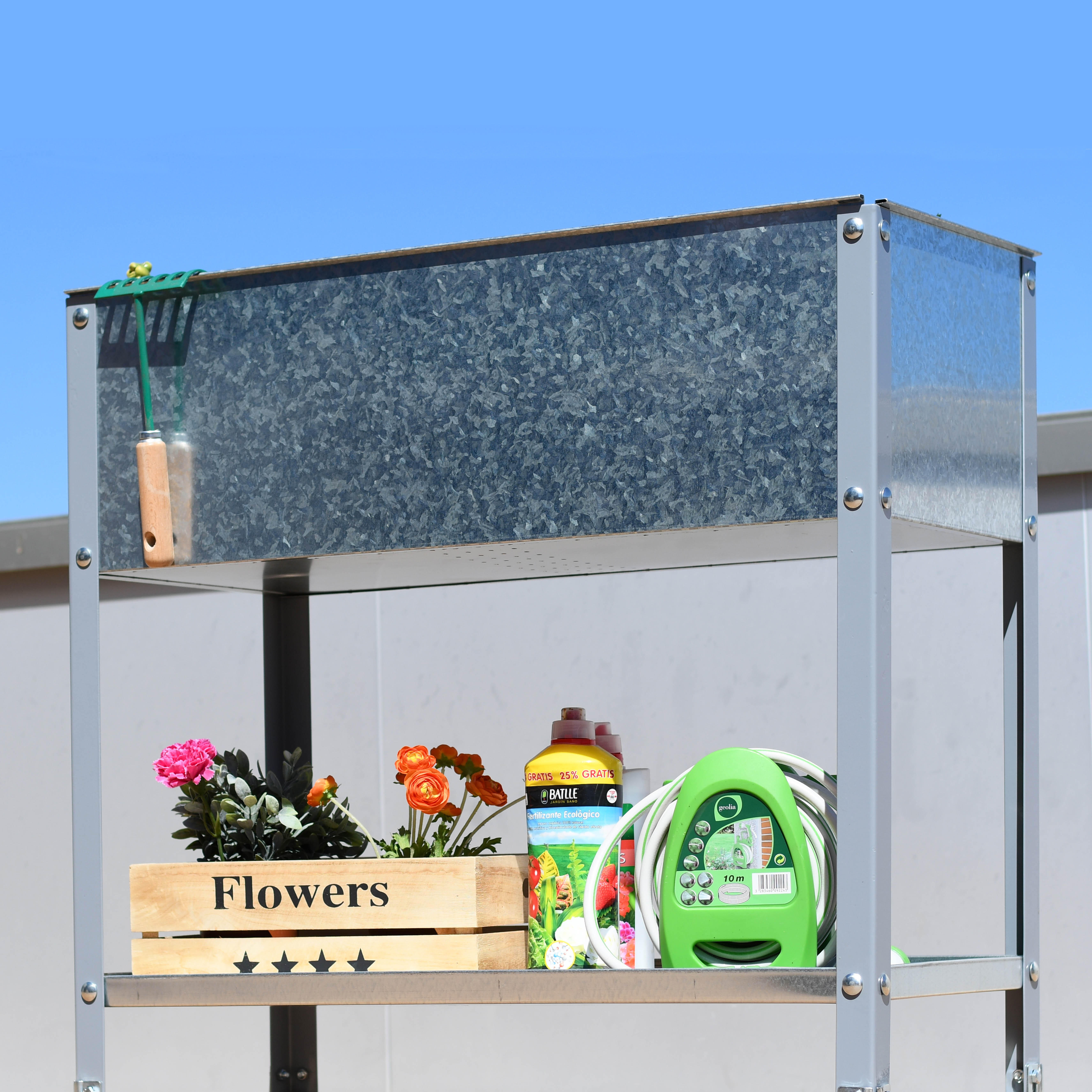 Huerto urbano top galvanizado de 150 litros 120x40 cm tg