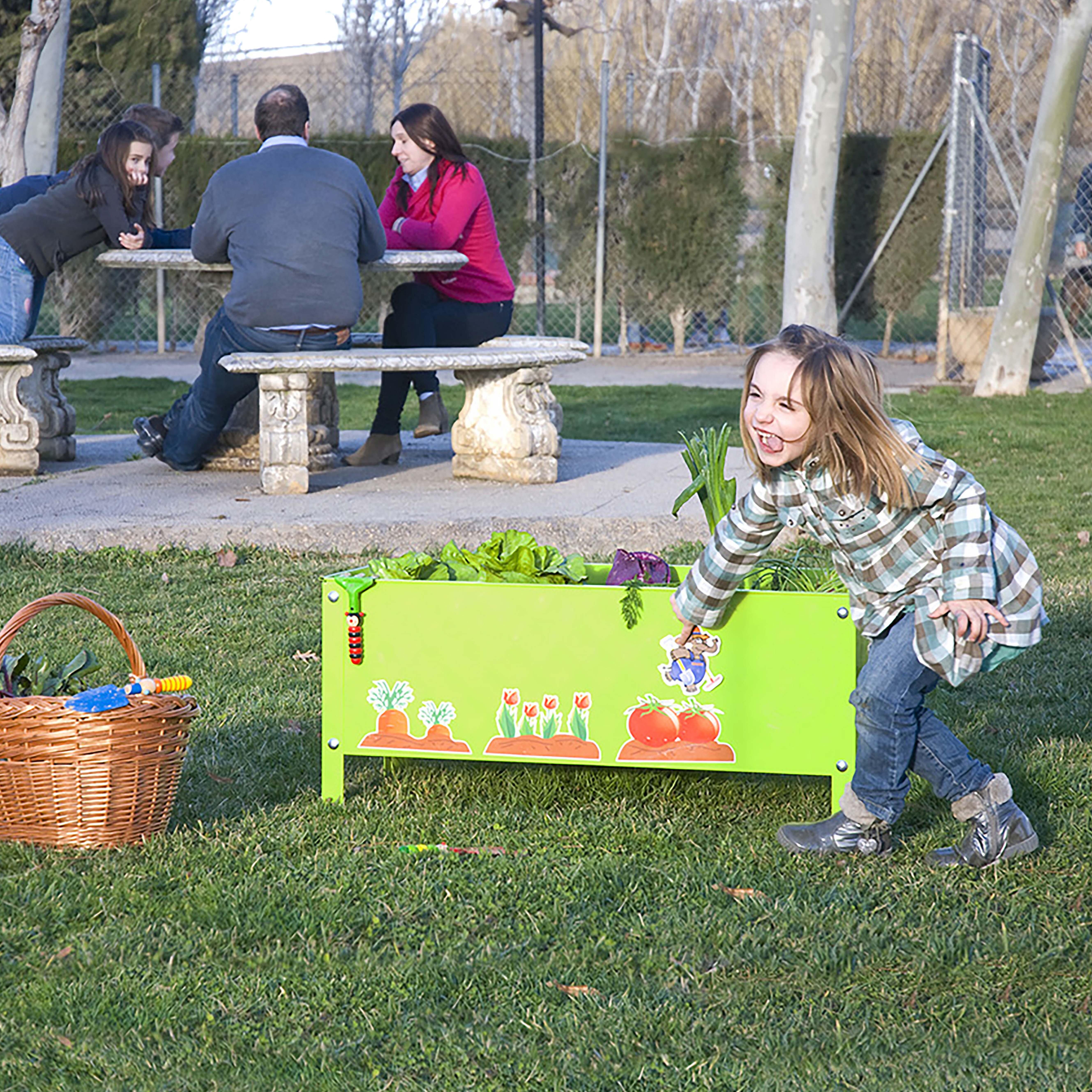 Huerto urbano metálico verde kids 60l 41x70x30 cm