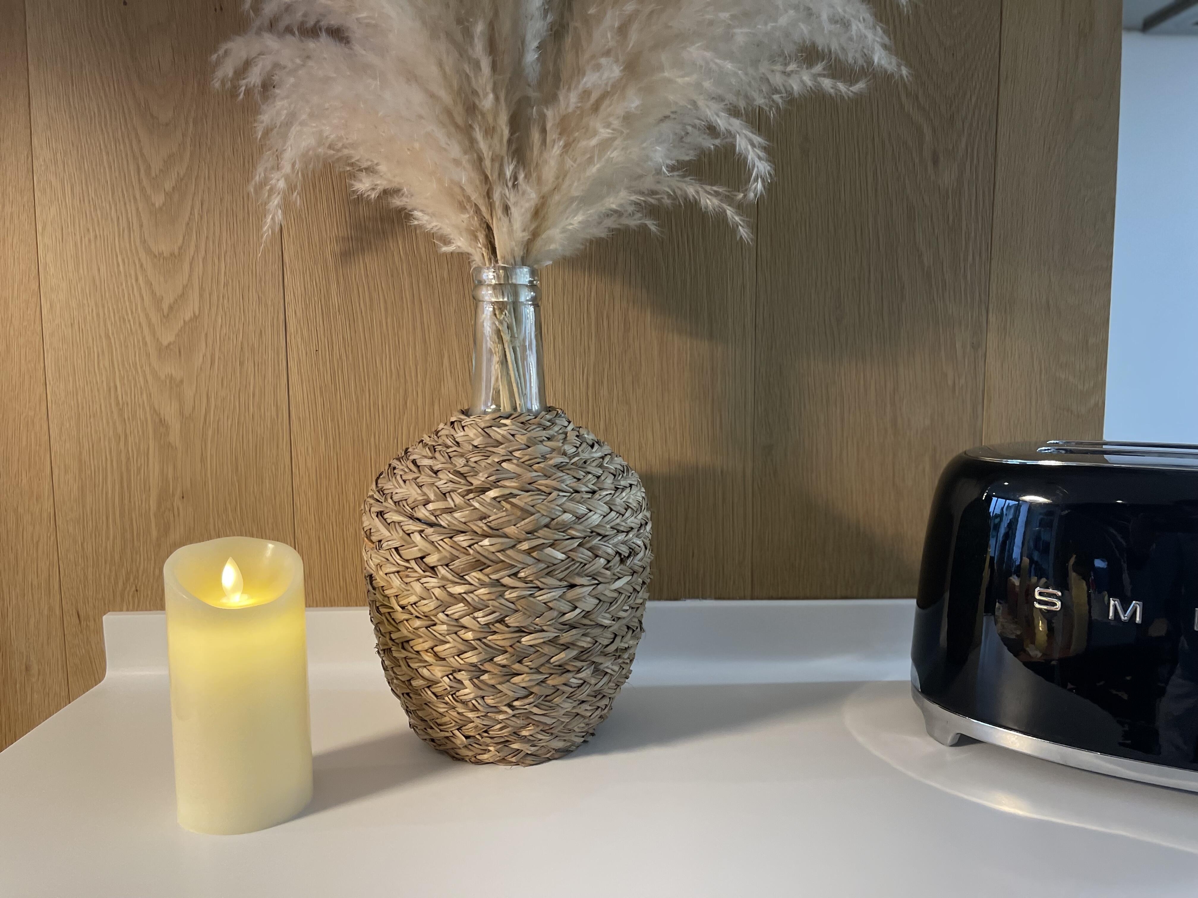 Lámpara de mesa passage vela cera natural 15 cm de alto