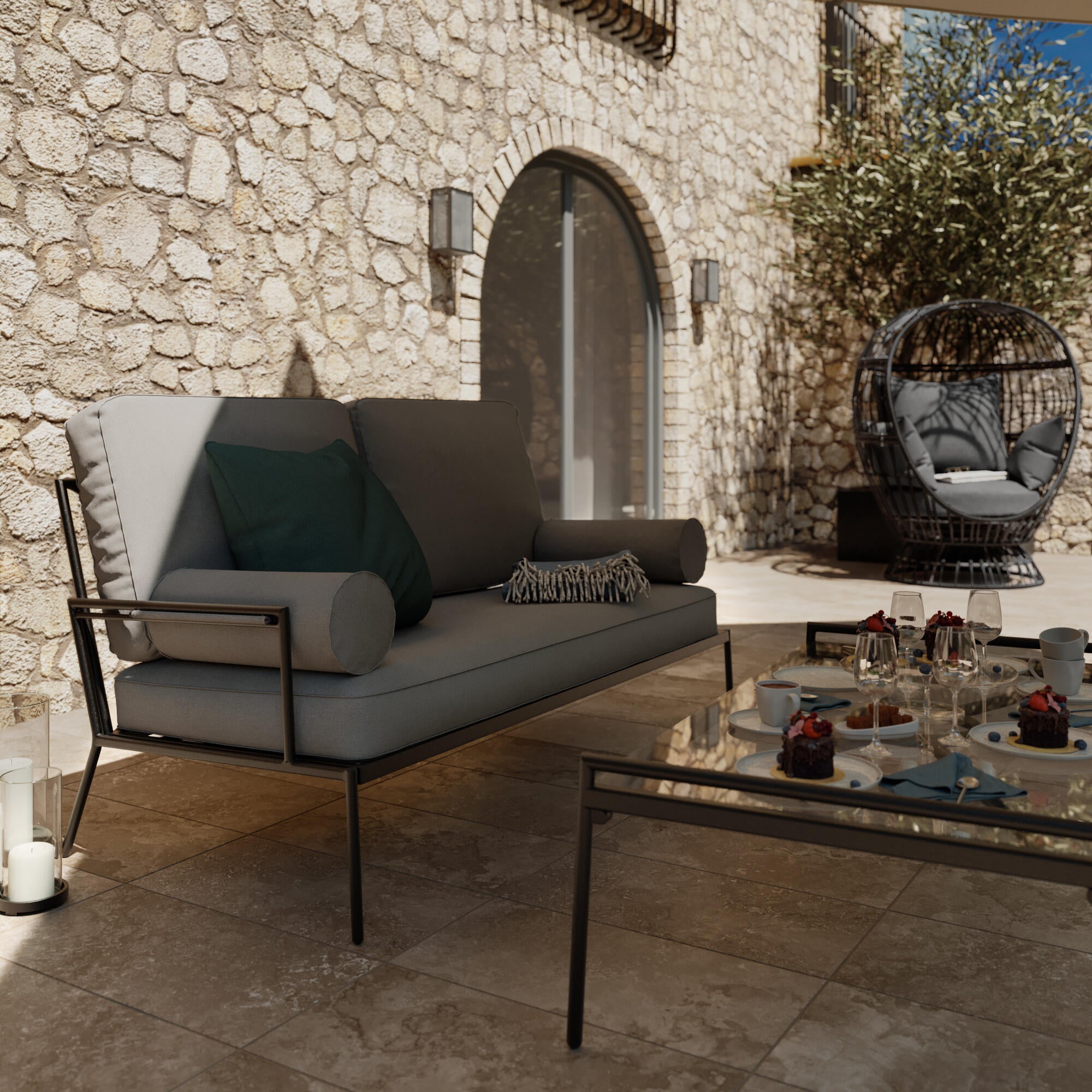 Cadeira ovo relax aço cinza Juno Naterial - 12