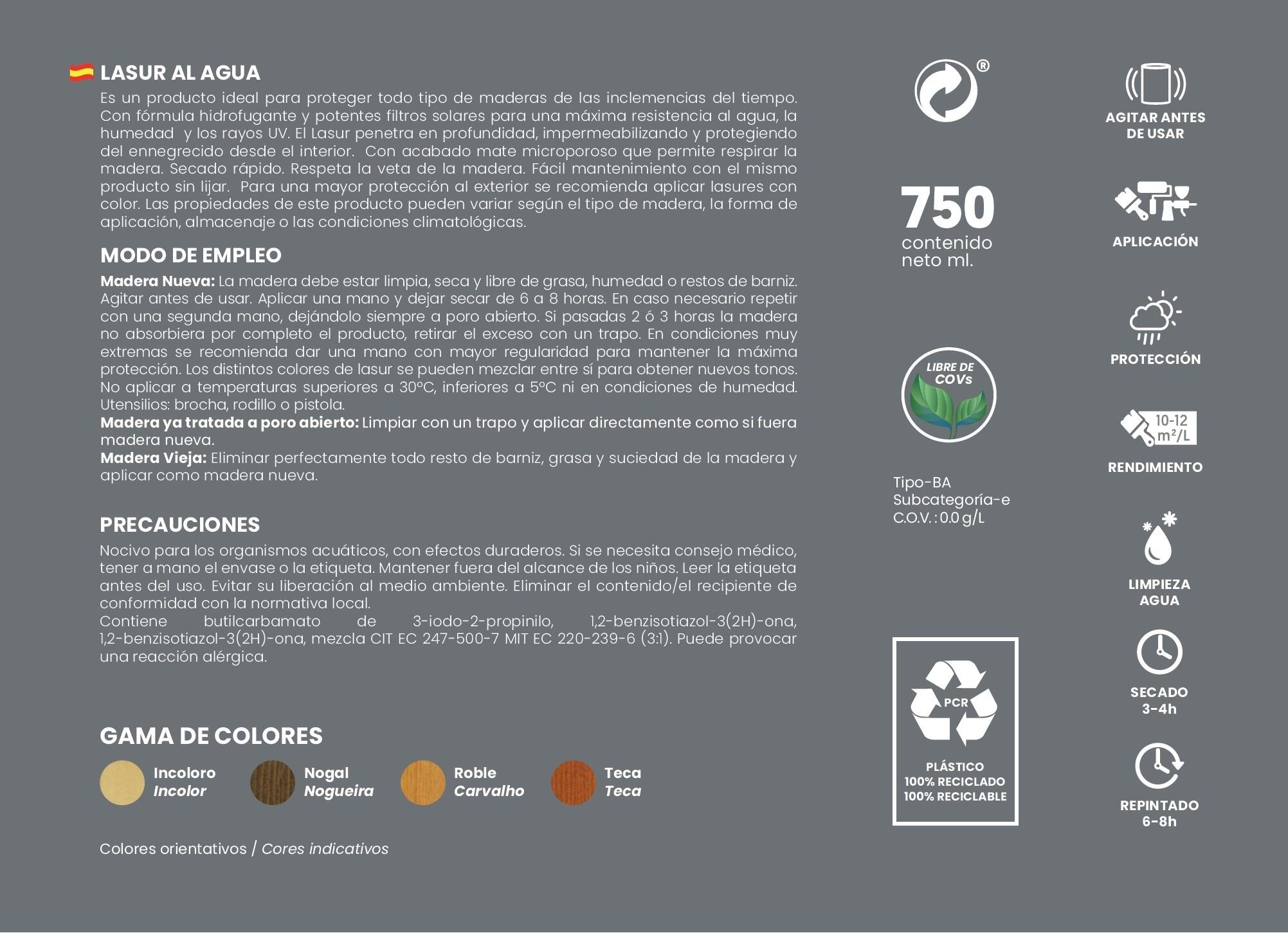 Protector madera exterior color nogal para caseta de jardín, mobiliario, puerta, ventana PROMADE mate 4L base agua - 8