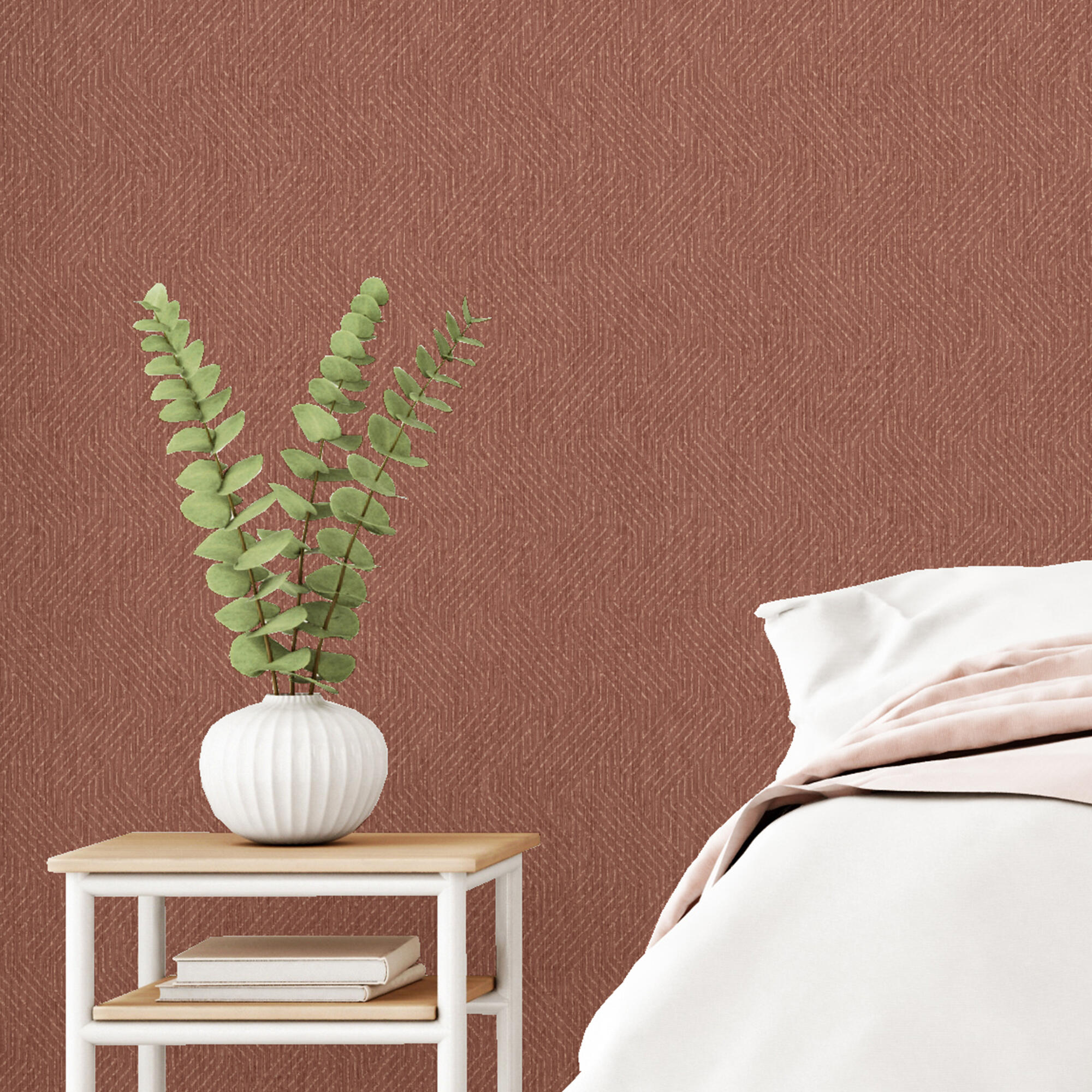 Papel pintado vinilo aplicación cola en pared geométrico geométrico rojo ugepa 53cmx10.05m superlavable