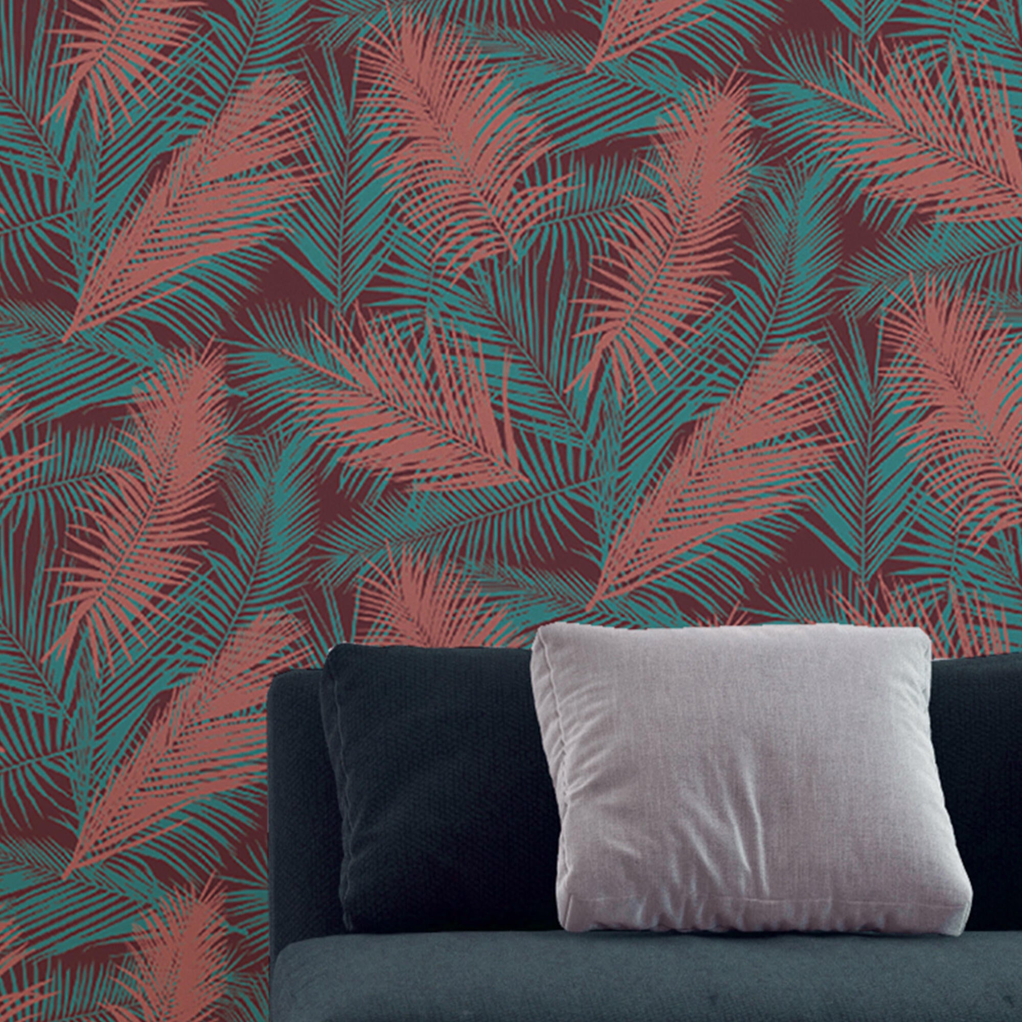 Papel pintado vinilo aplicación cola en pared naturaleza hojas marrón ugepa 53cmx10.05m superlavable