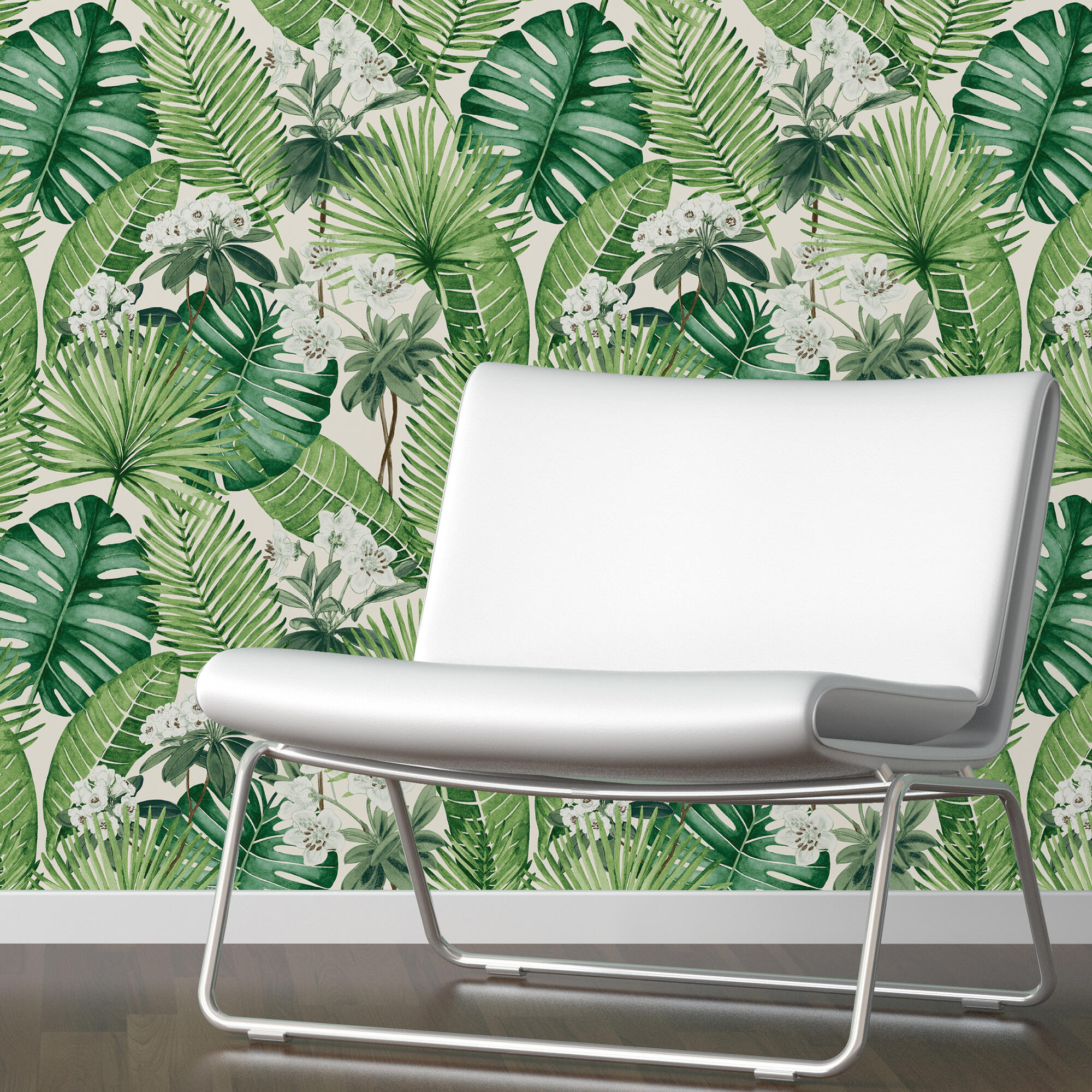 Papel pintado vinilo naturaleza hojas verde