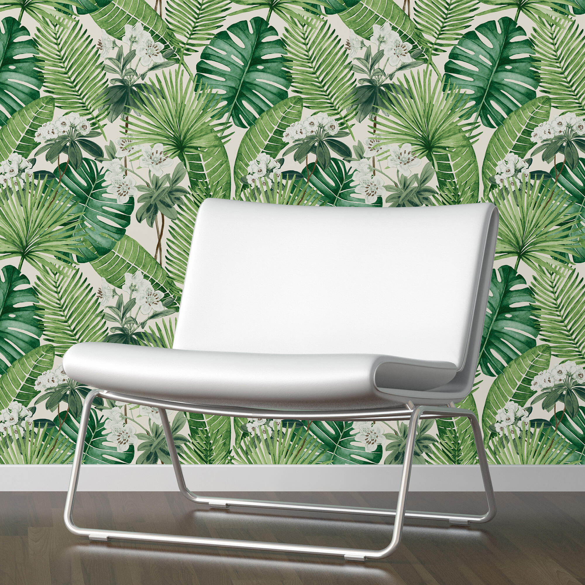 Papel pintado vinilo naturaleza hojas verde