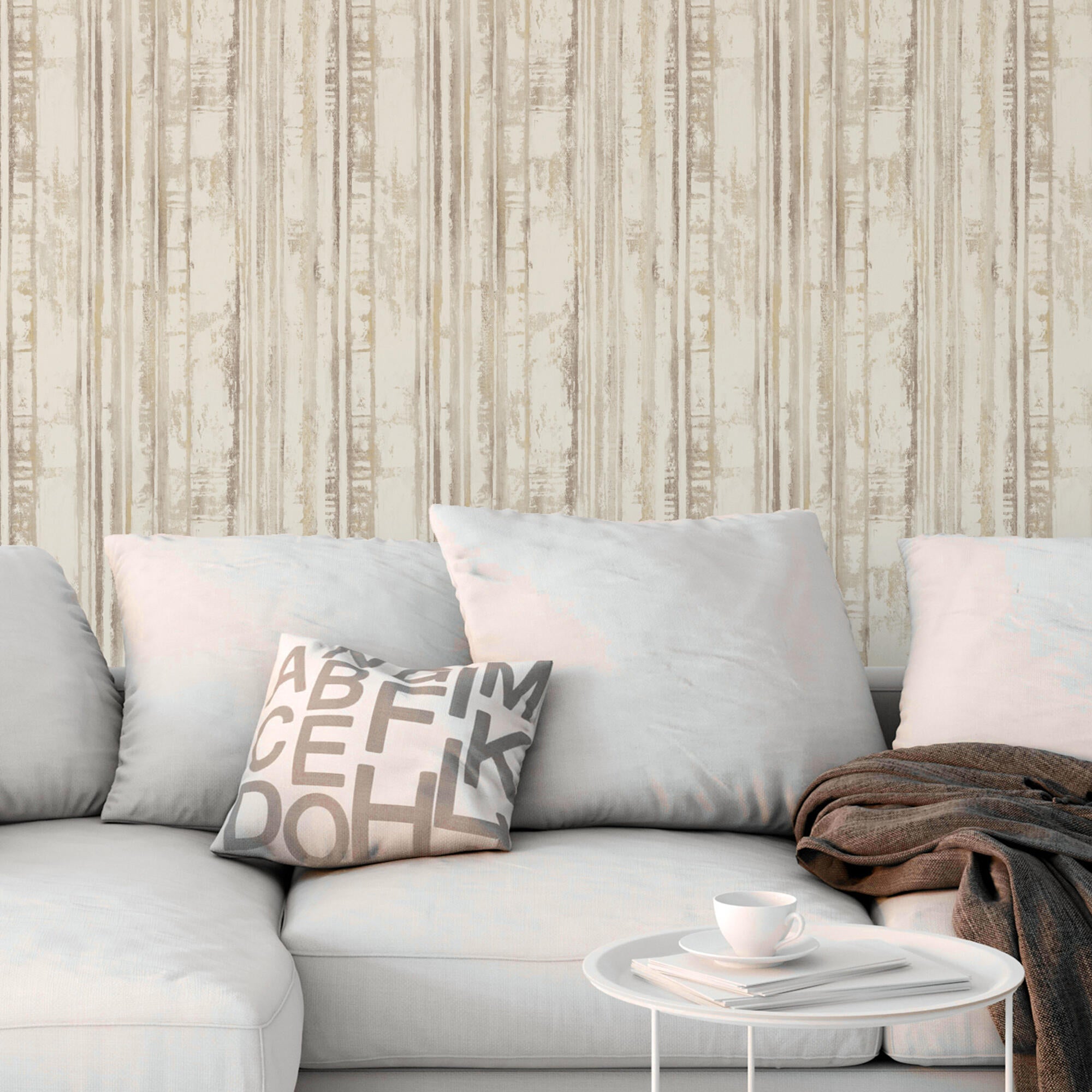 Papel pintado vinilo aplicación cola en pared imitación bambú beige ugepa 106cmx10.05m superlavable