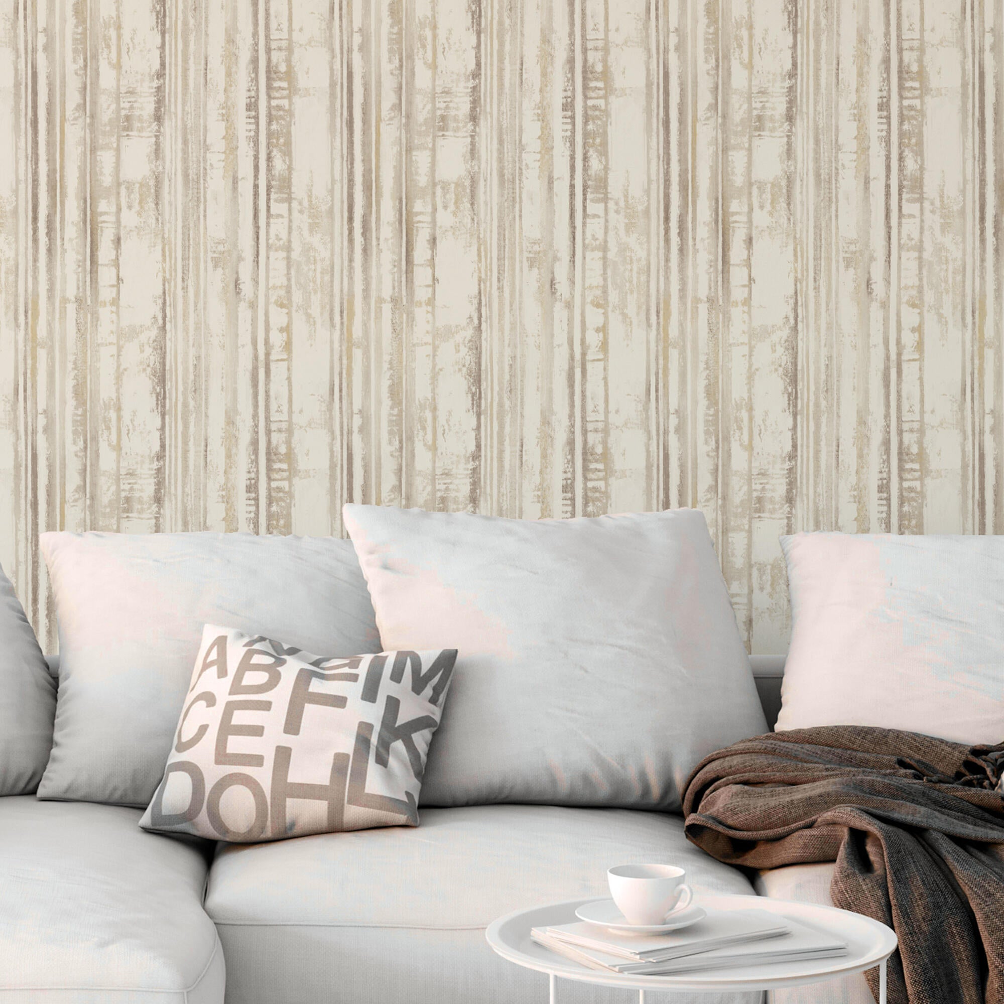 Papel pintado vinilo aplicación cola en pared imitación bambú beige ugepa 53cmx10.05m superlavable