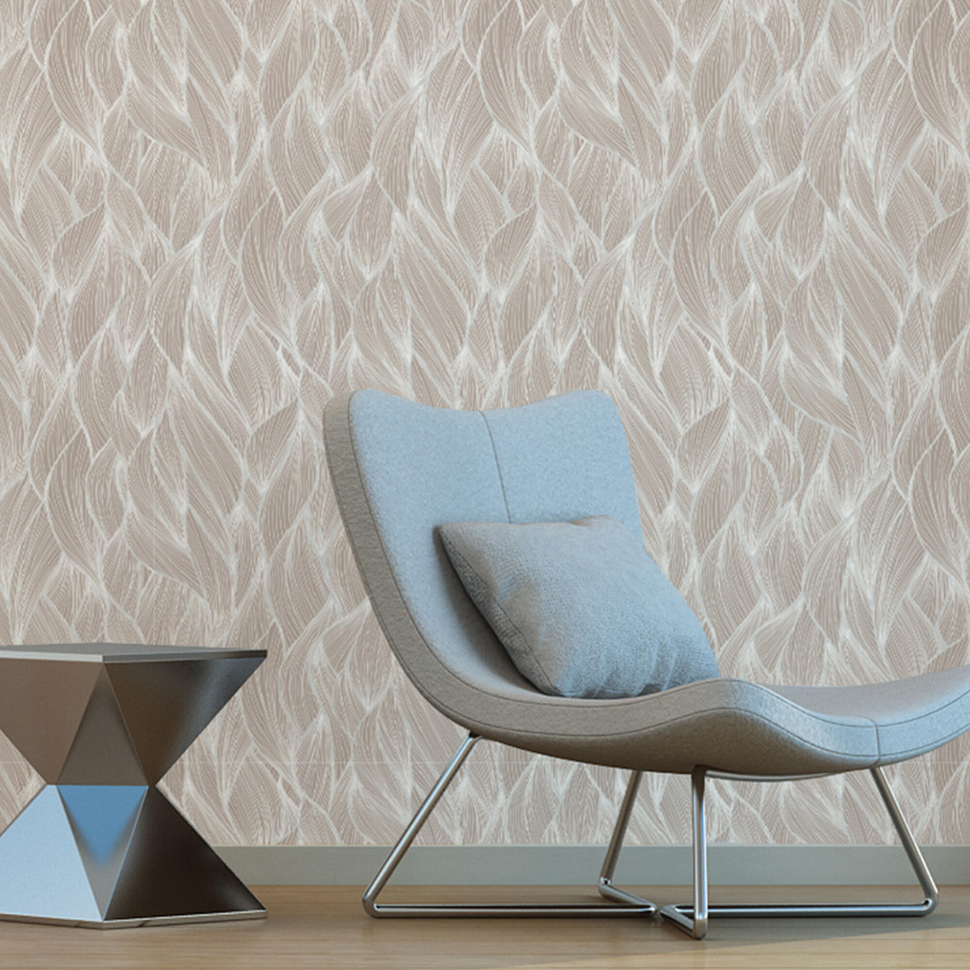 Papel pintado vinilo geométrico ondas marrón vinelus cmx10m