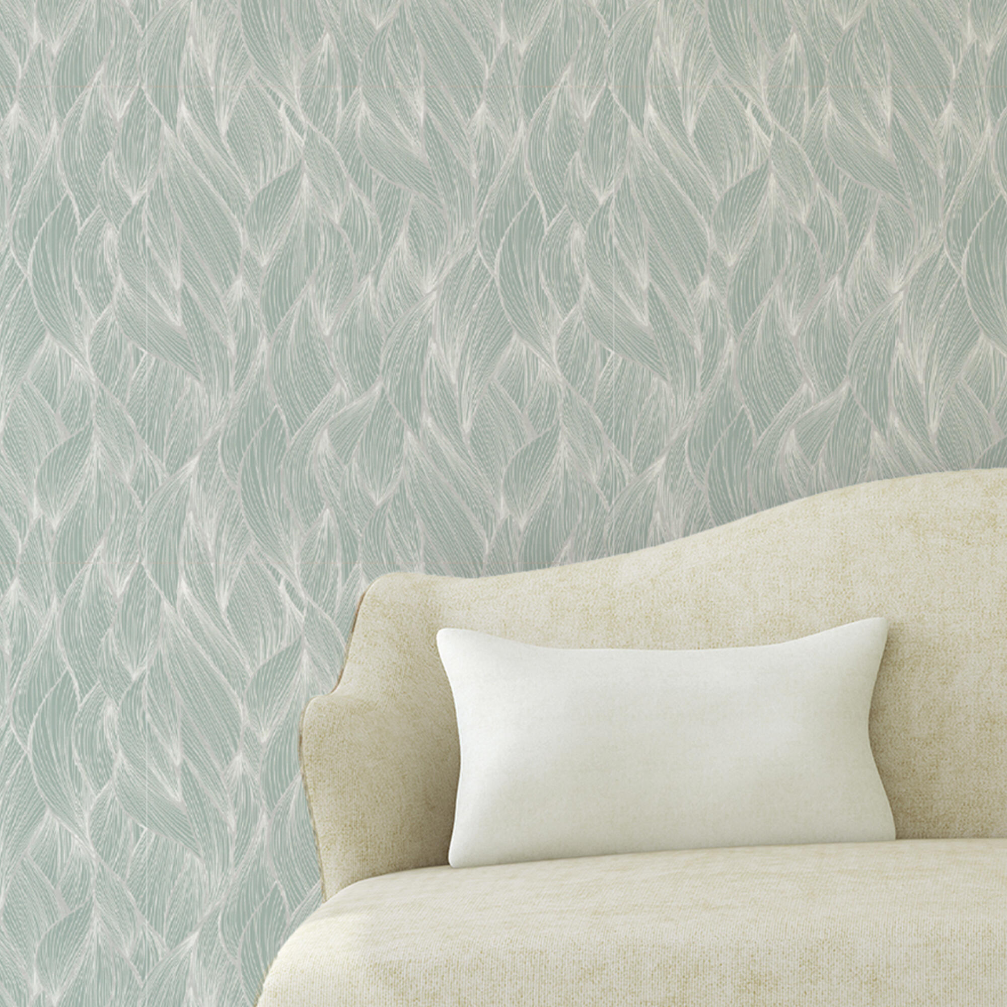 Papel pintado vinilo geométrico ondas verde vinelus cmx10m