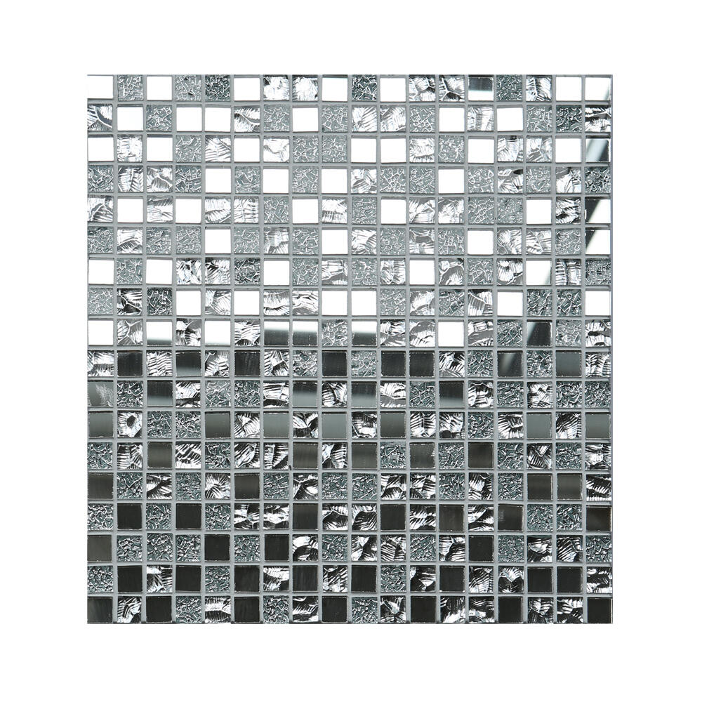 Mosaico in vetro Ice Mirror argento lucido L 29.7 x L 29.7cm x Sp. 4 mm - 20