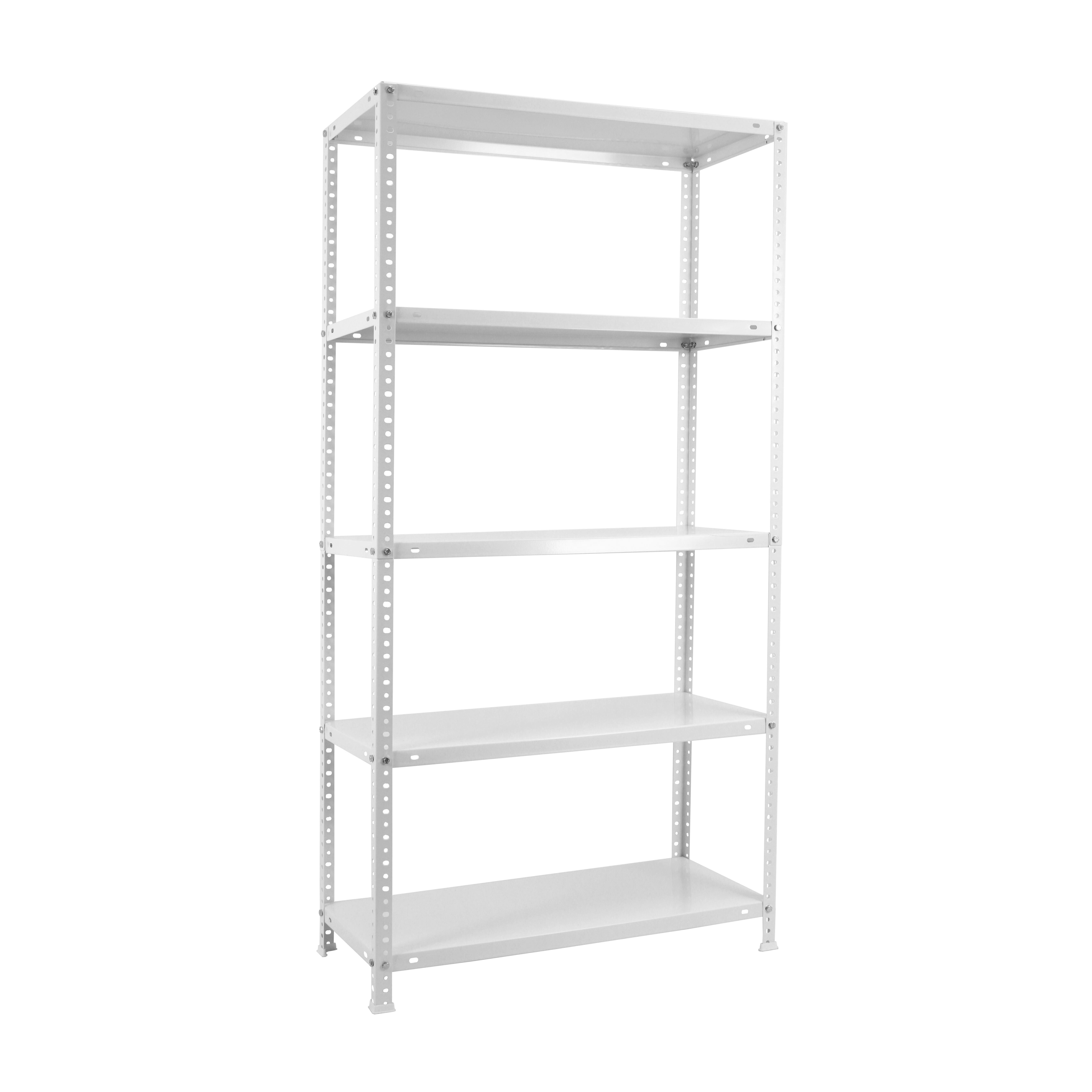 Pack de 2 estanterías metálicas blancas 180x80x30 cm con 5 baldas simonrack carga máxima 75/balda kg