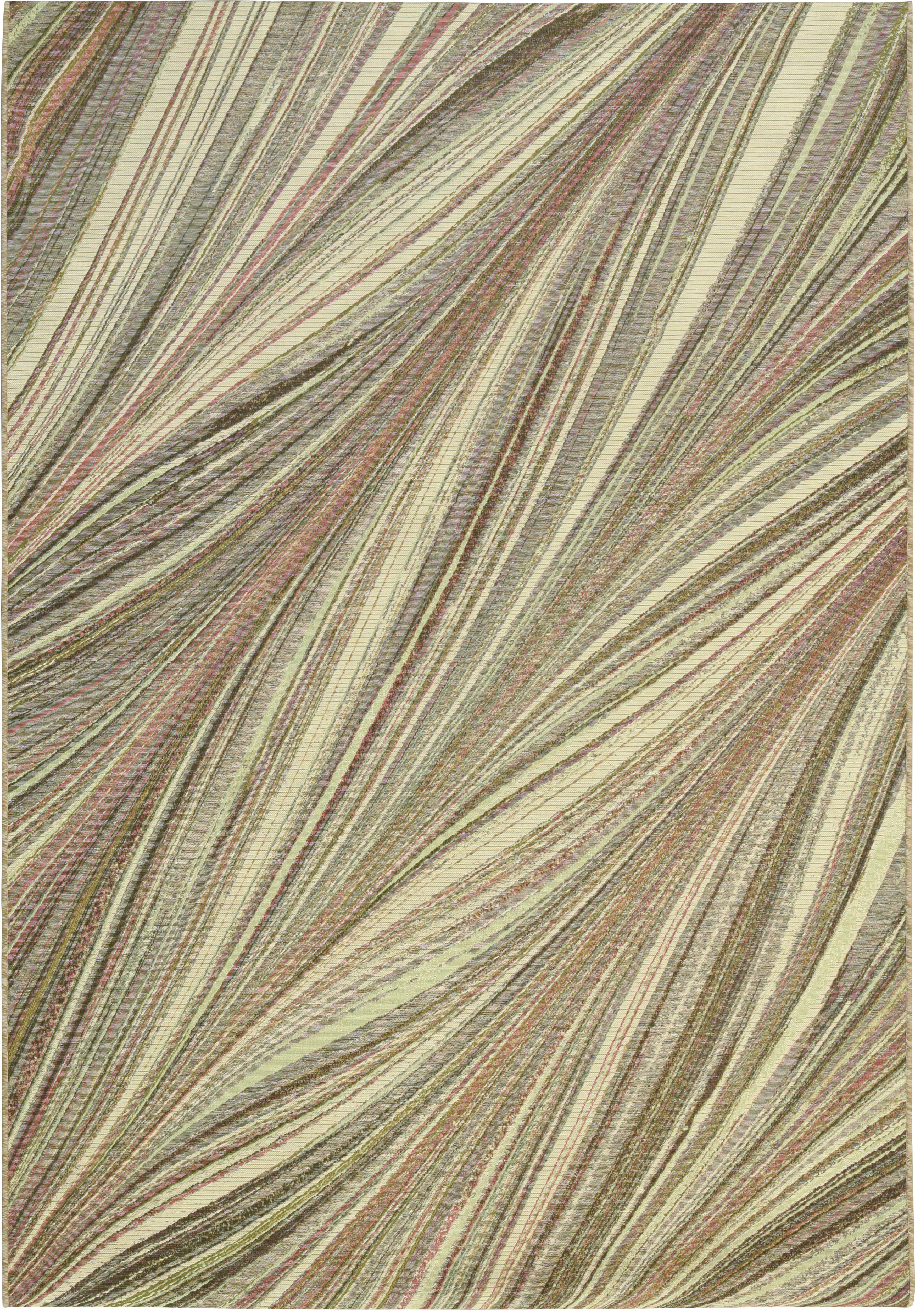 Alfombra exterior/interior polipropileno tejido plano garden 02/287 rayas beige y terracota 246x340cm