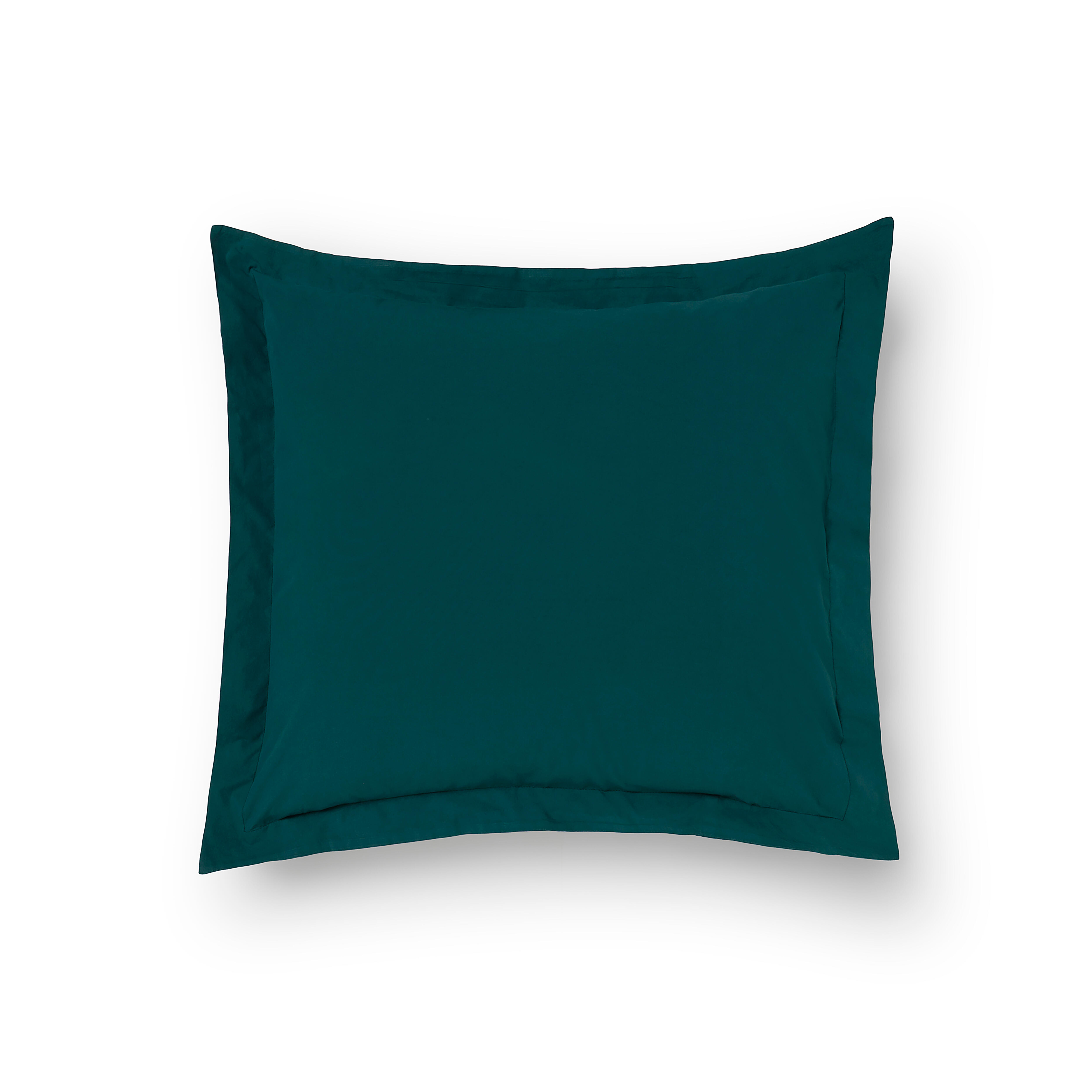Funda para cuadrante de cama wash garment percal 200 hilos verde teal 60x60 cm