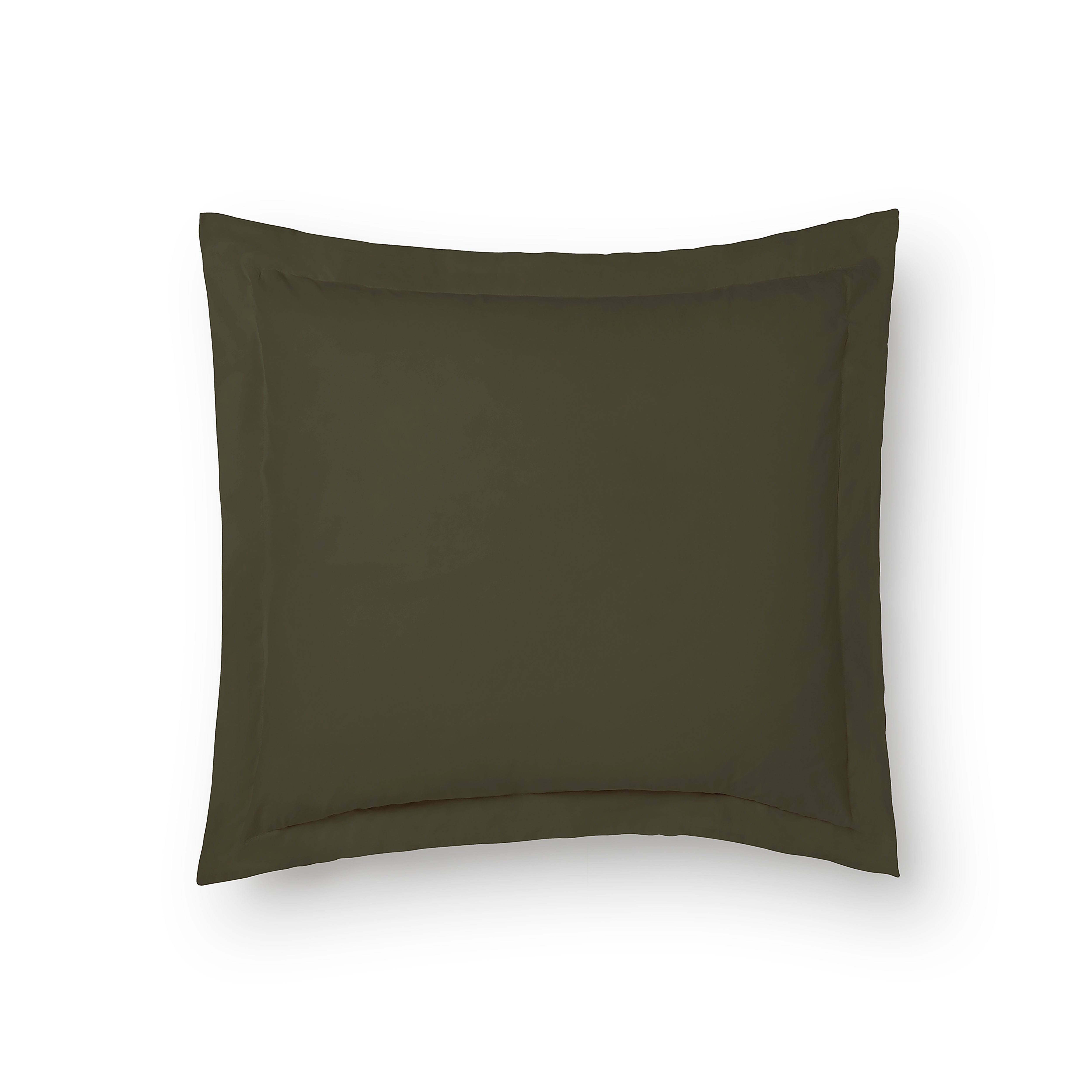 Funda para cuadrante de cama wash grament percal 200 hilos verde oliva 60x60 cm