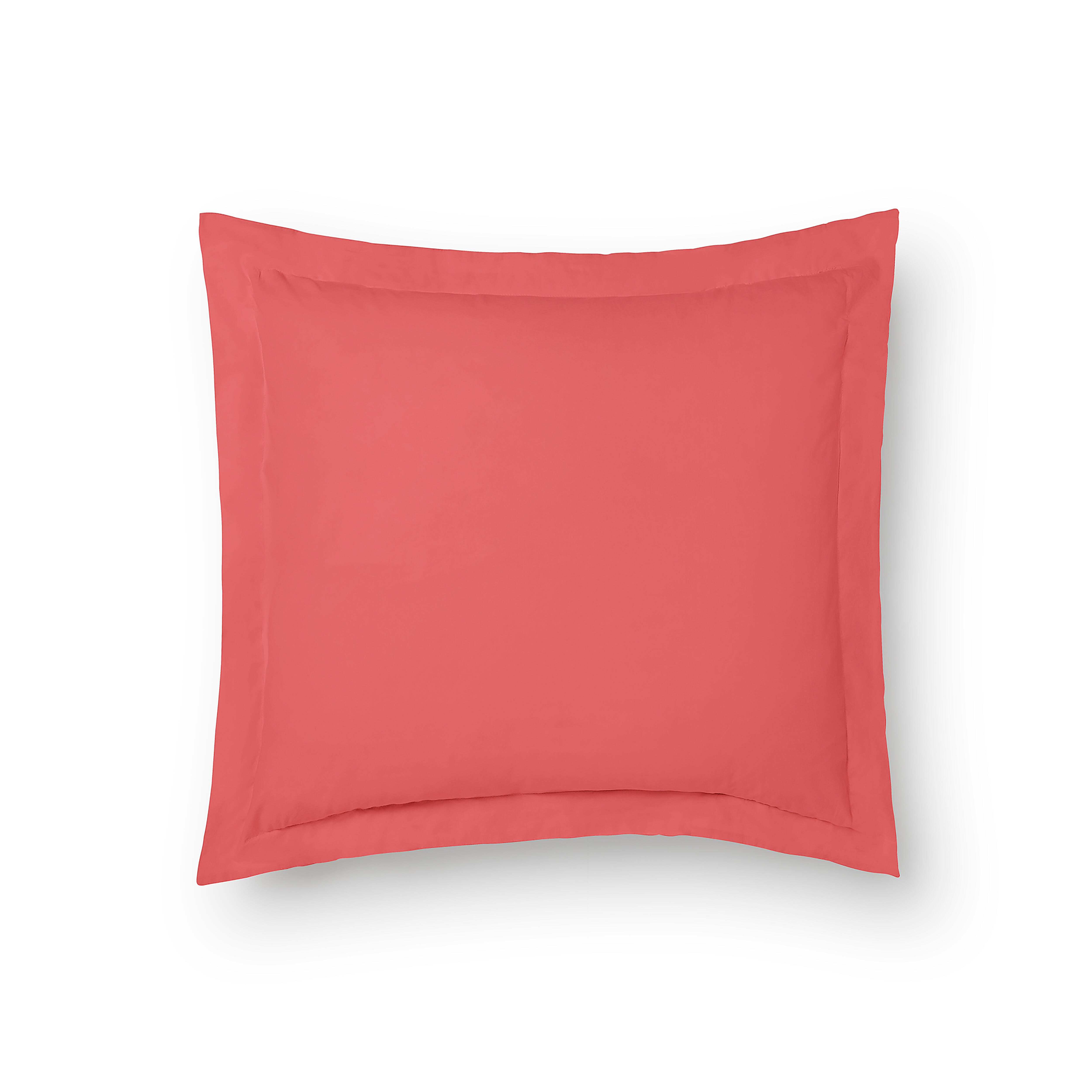 Funda para cuadrante de cama wash garment percal 200 hilos rojo coral 60x60 cm