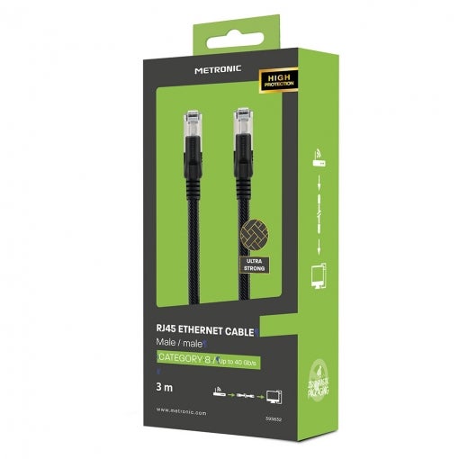 Câble Ethernet blindé RJ45 M/M, 3m, Metronic - 4
