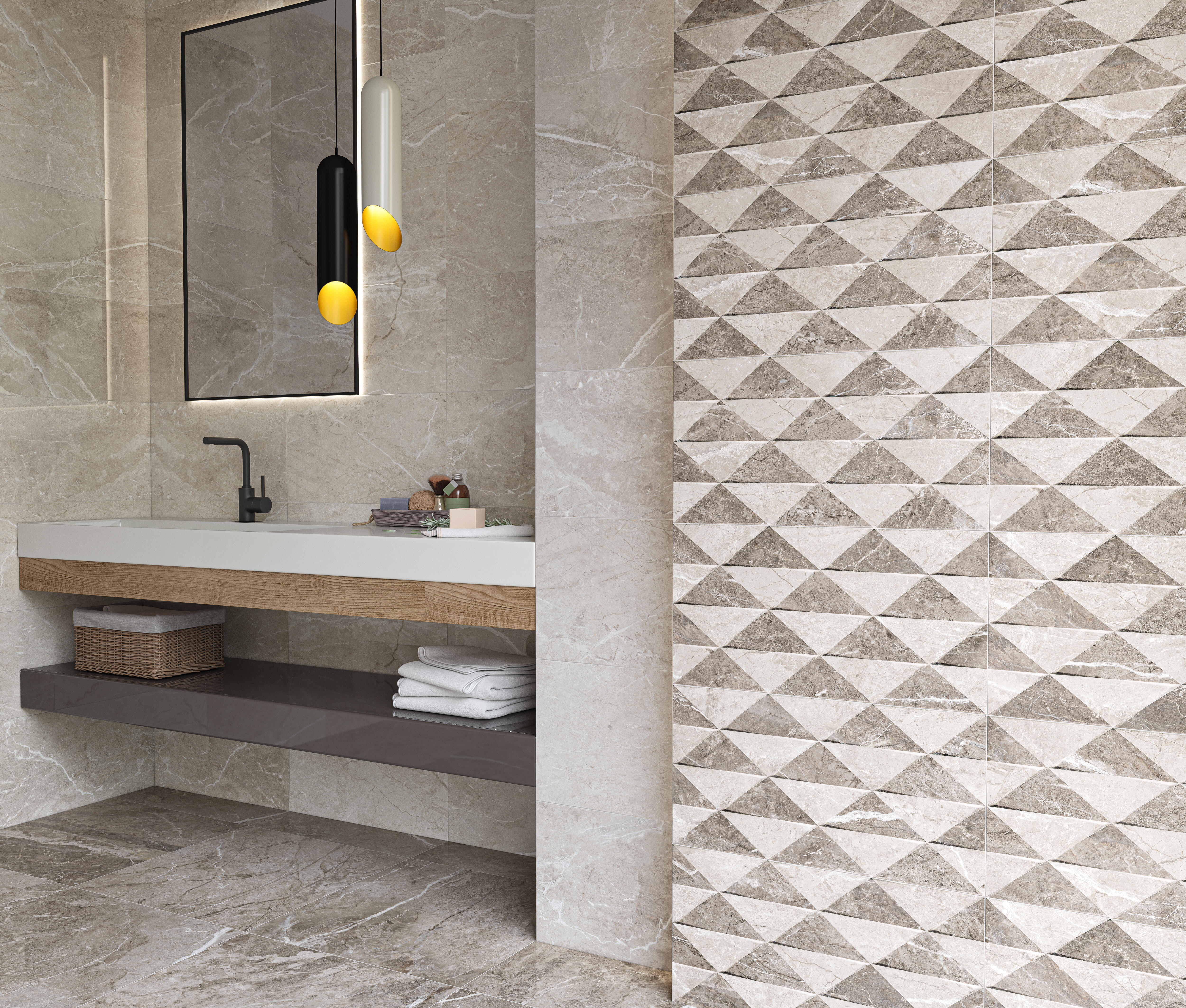 Azulejo Bernini efecto mármol marfil 31.6x60 cm - 7