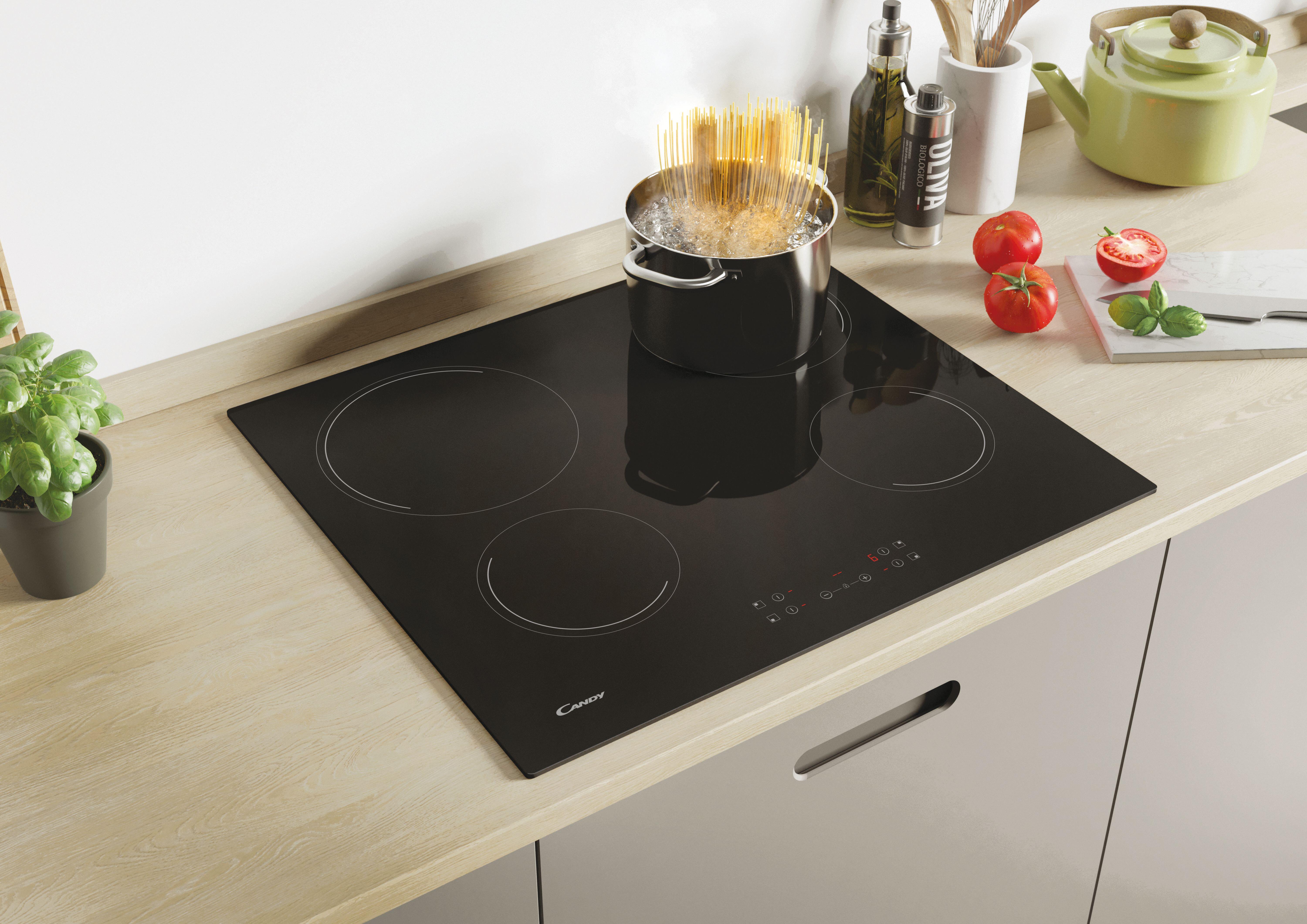 Placa vitrocerâmica 4 zonas de calor 6500 W 59 x 52 cm preto Candy CH64CCB/4U2 - 11