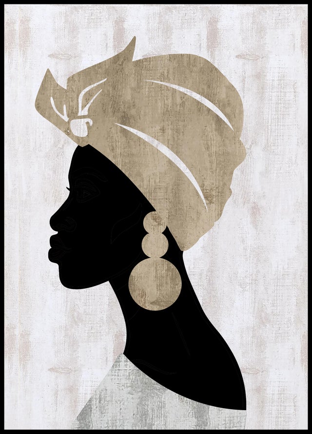 Quadro com moldura Deco Line Africana esquerda 50x70 cm