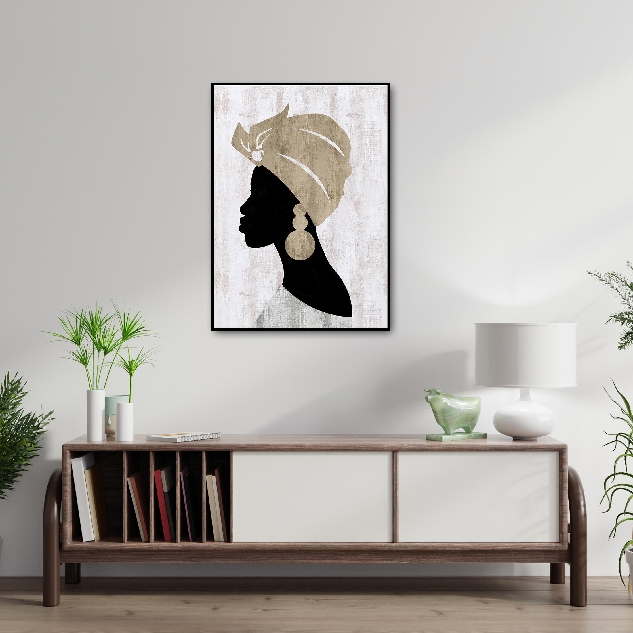 Cuadro deco line africana izquierda 50 cm x 70 cm