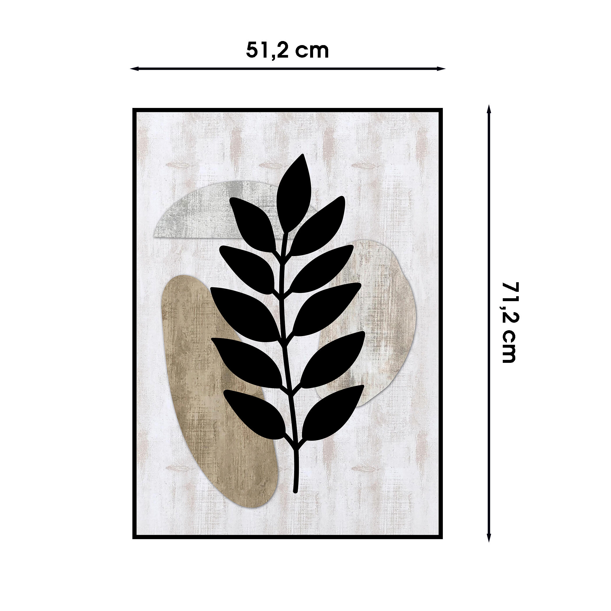 Quadro com moldura Deco Line Folhas pretas 50x70 cm - 6