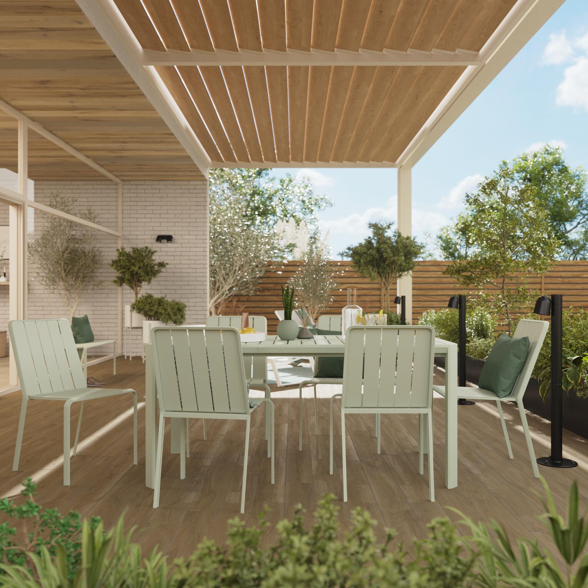 Chaise de jardin NATERIAL Idaho en aluminium vert - 4