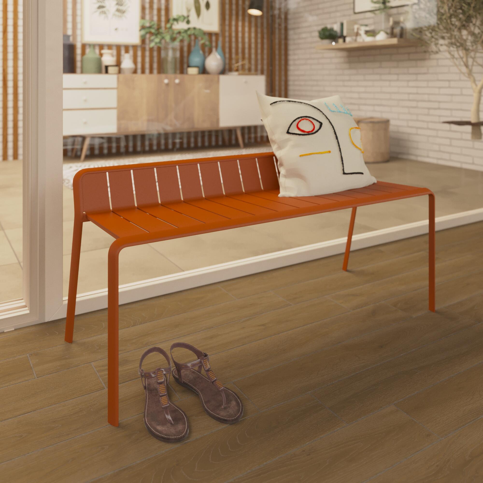 Panca da giardino in alluminio rosso Idaho NATERIAL, seduta in alluminio arancione - 4