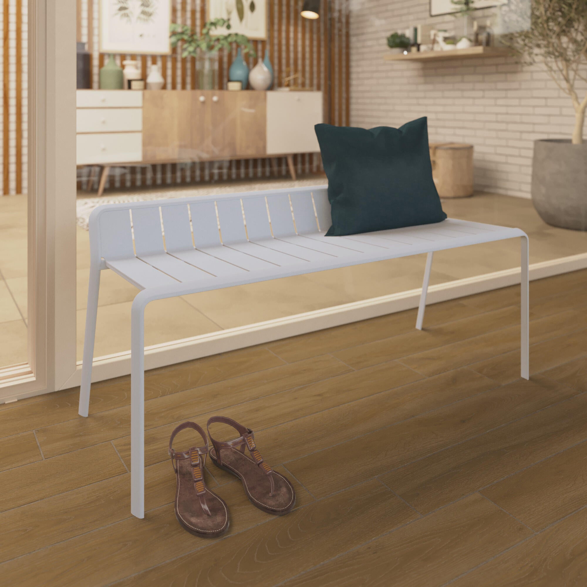 Panca da giardino in alluminio grigio Idaho NATERIAL, 2 posti - 5