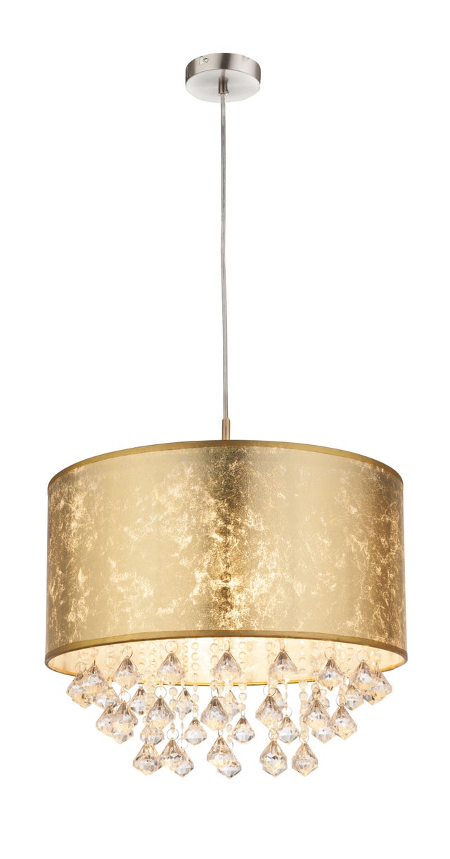 Candeeiro de teto suspenso AMY 60W D40CM 1 LUZ METAL DOURADO