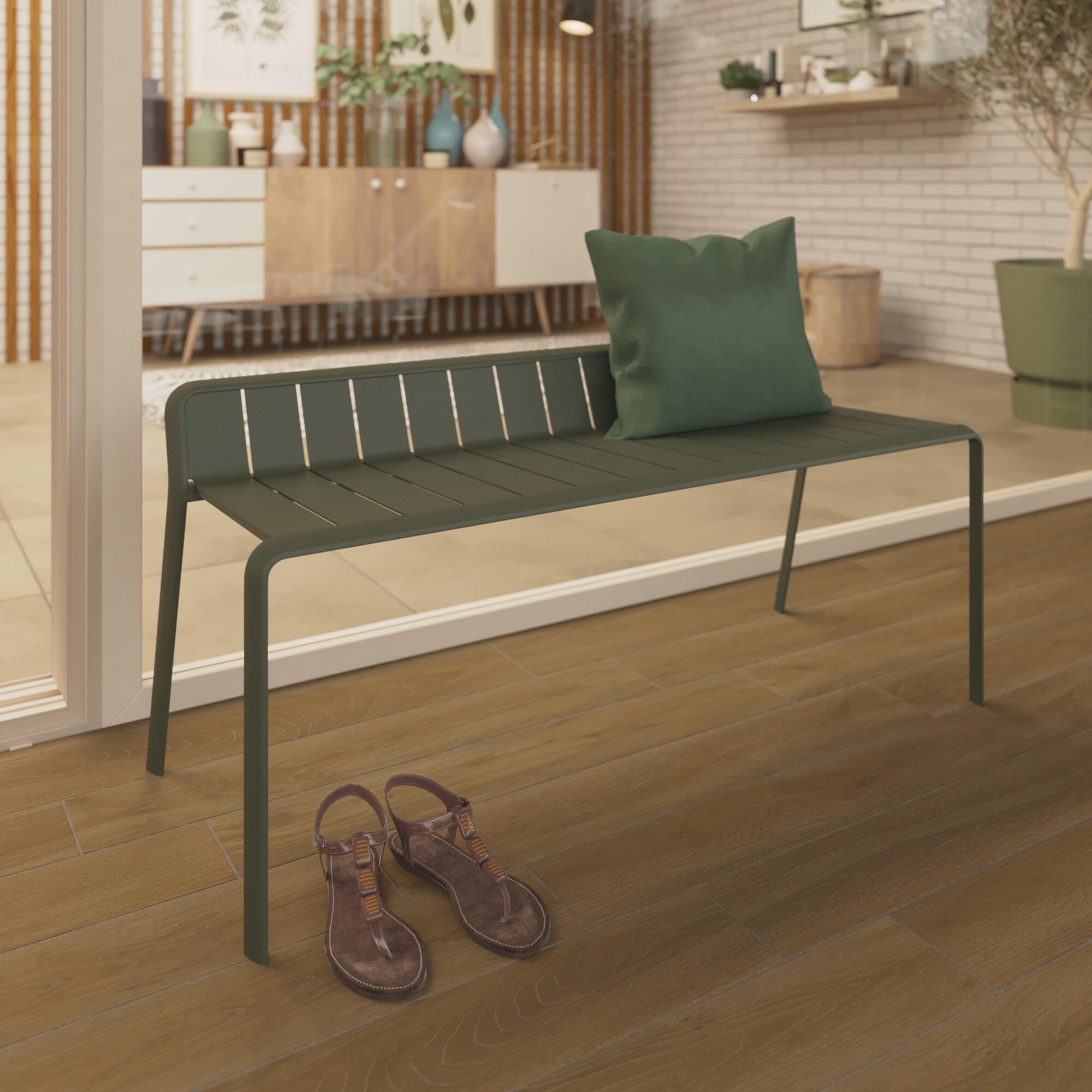 Banc de jardin NATERIAL Idaho en aluminium vert - 5