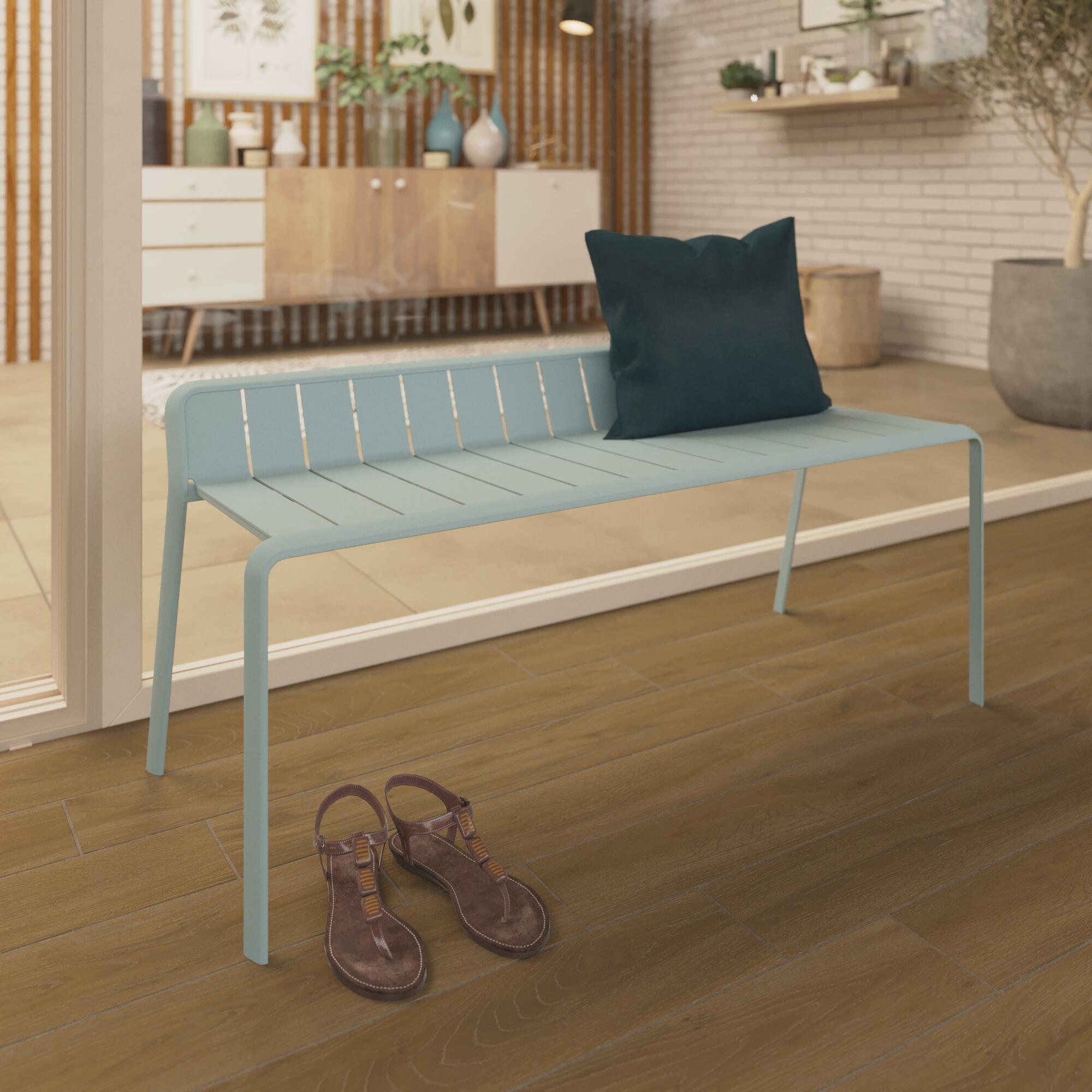 Panca da giardino in alluminio blu Idaho NATERIAL, seduta in alluminio azzurro - 4