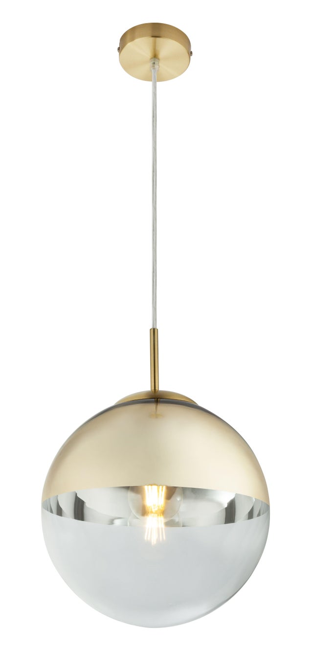 Candeeiro de teto suspenso VARUS 1 LUZ D25CM VIDRO DOURADO